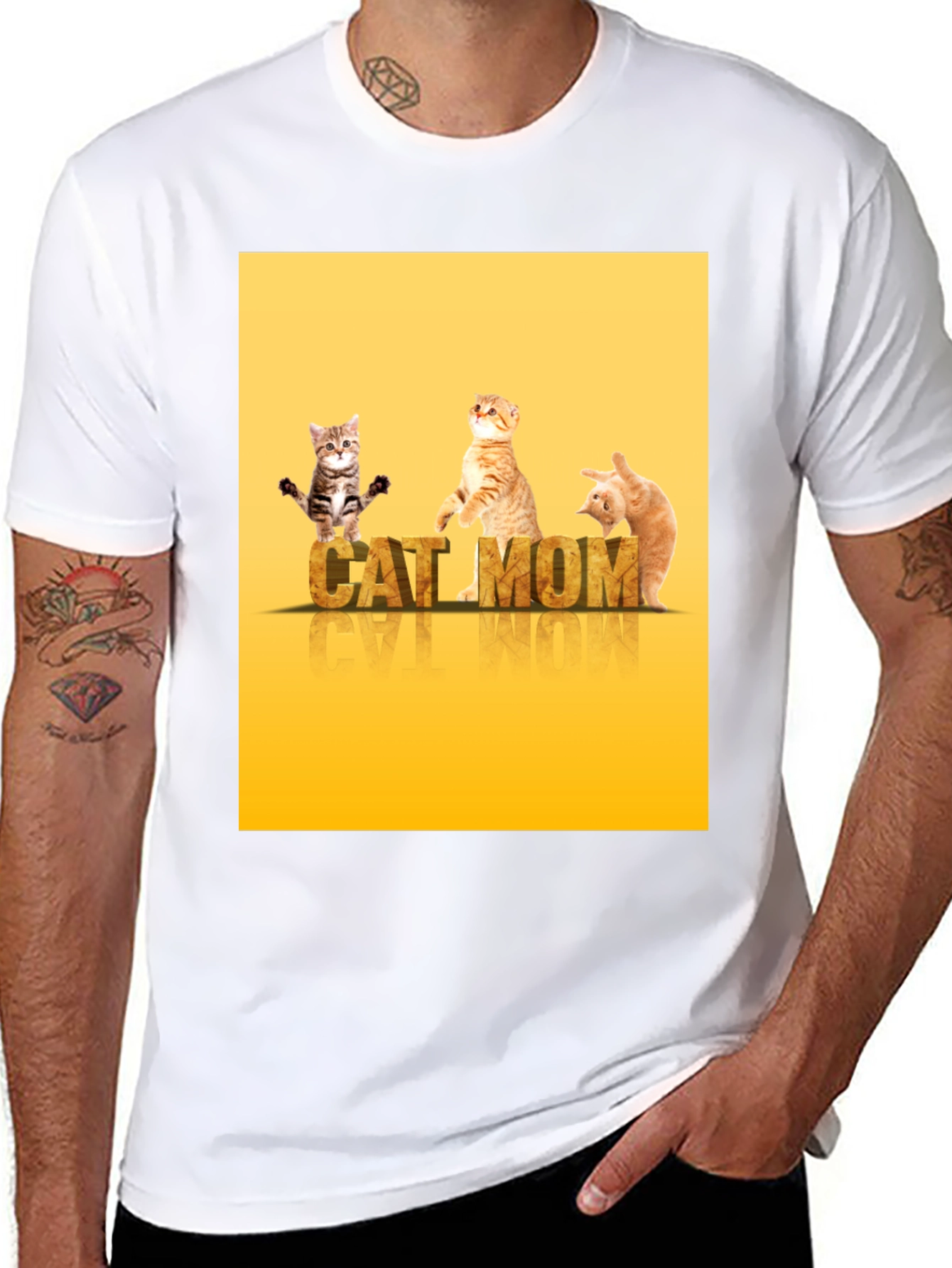 Black Cat Mom T-Shirt - Cute Kitten Design view 8
