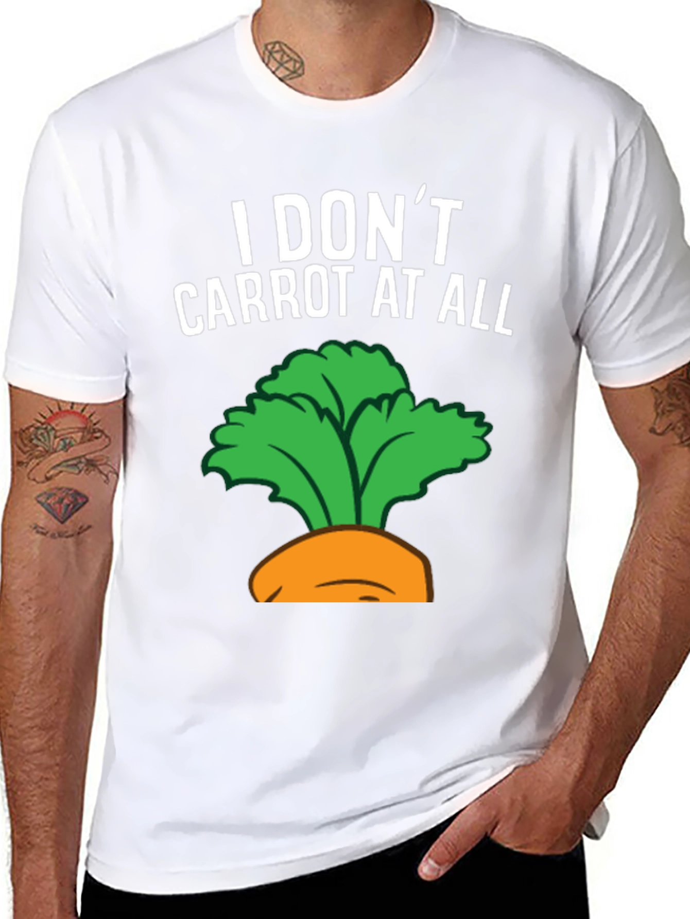 Black I Don't Carrot at All Graphic Tee view 8