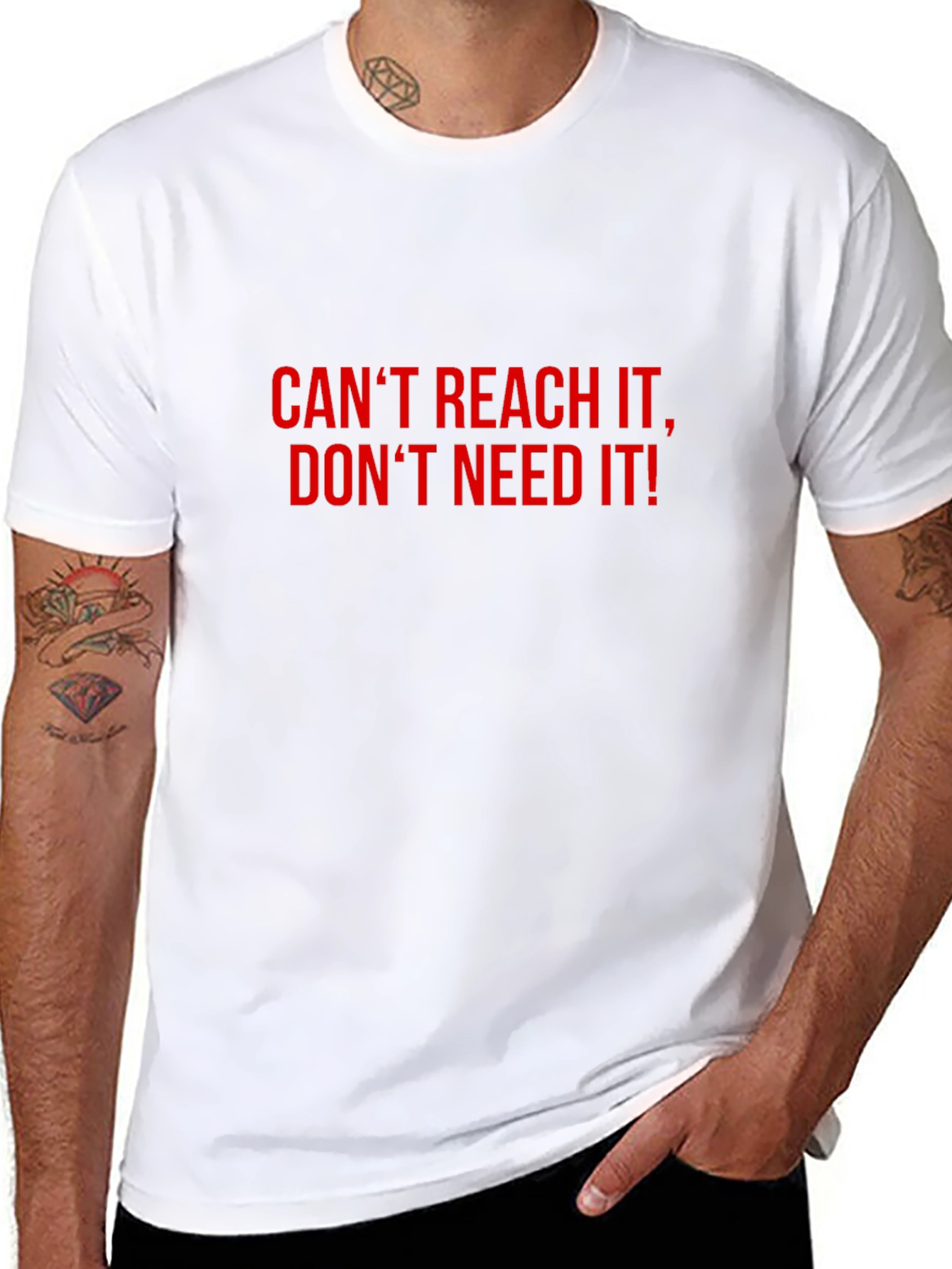 Black Bold Statement T-Shirt: Can't Reach, Don't Need view 8