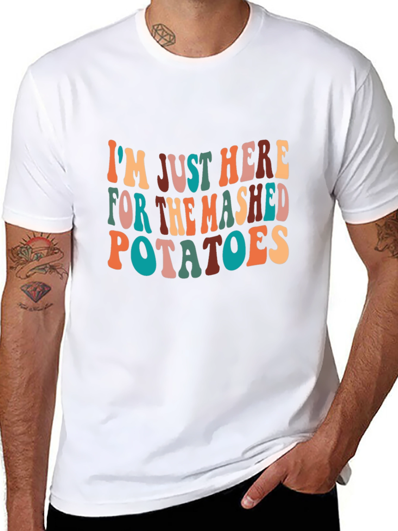 Black Mashed Potatoes T-Shirt - Fun Thanksgiving Apparel view 8