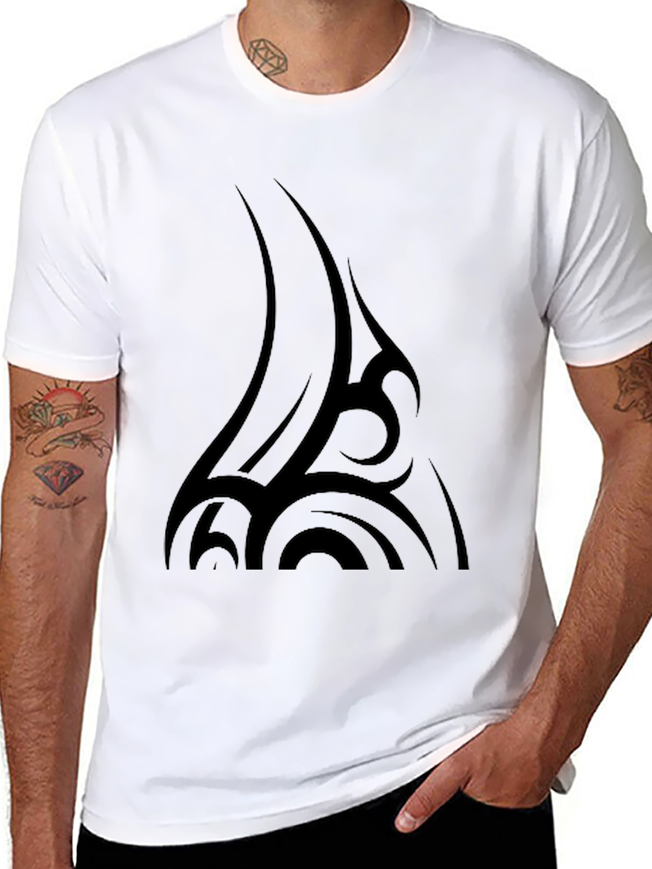 Black Tribal Tattoo Black T-Shirt view 8