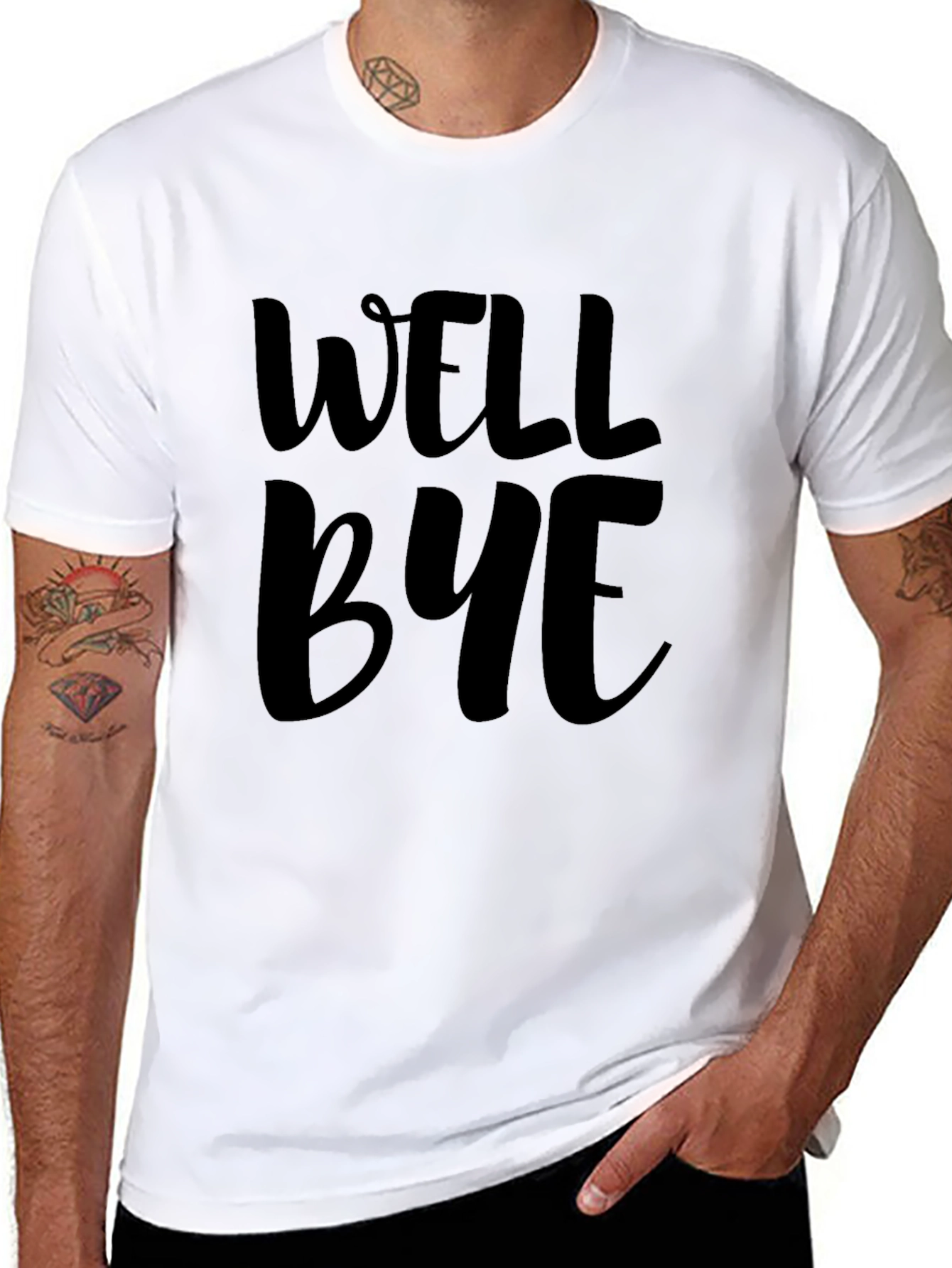 Black Well Bye Graphic T-Shirt - Casual Comfort view 8