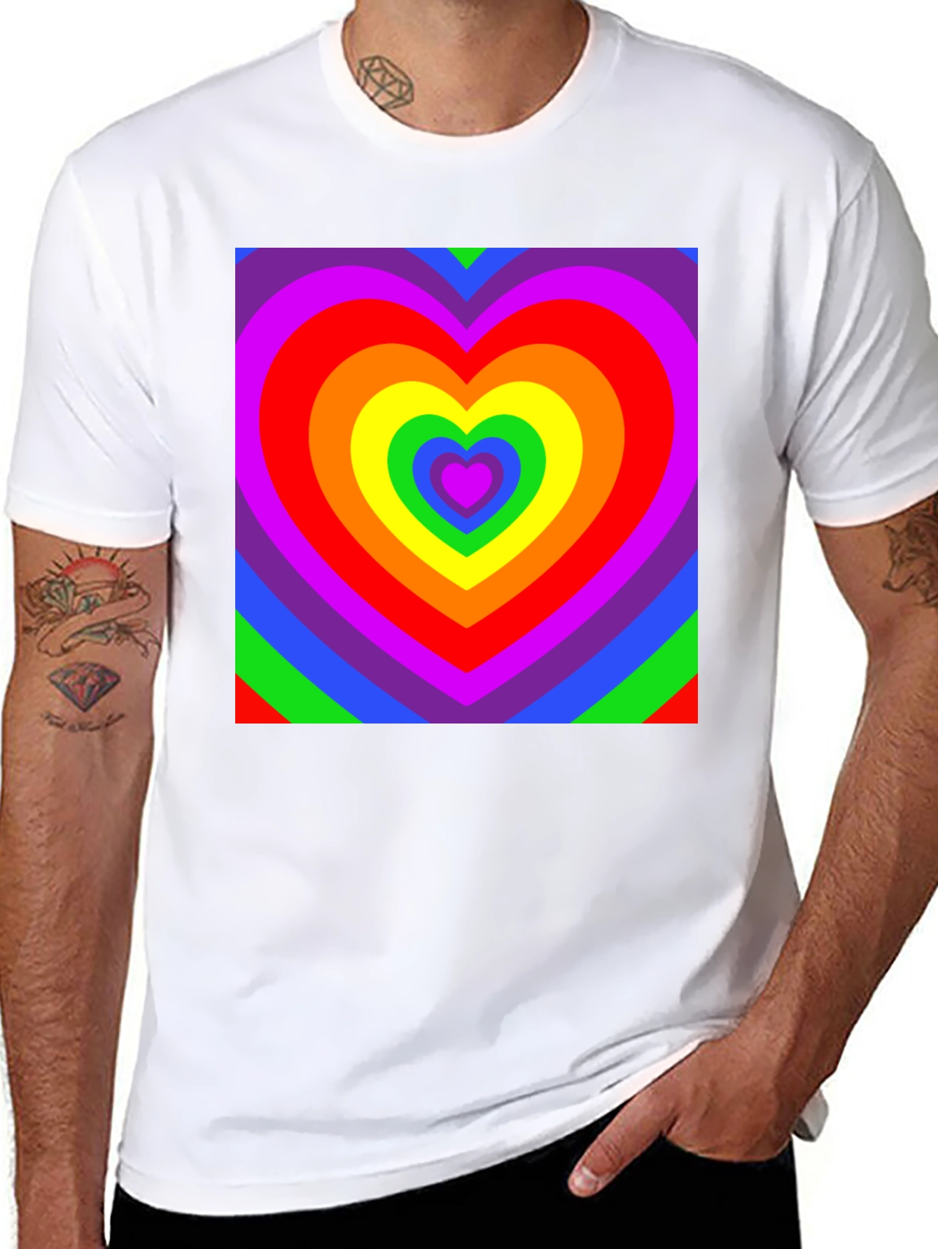 Black Rainbow Heart T-Shirt - Vivid Pride Apparel view 8