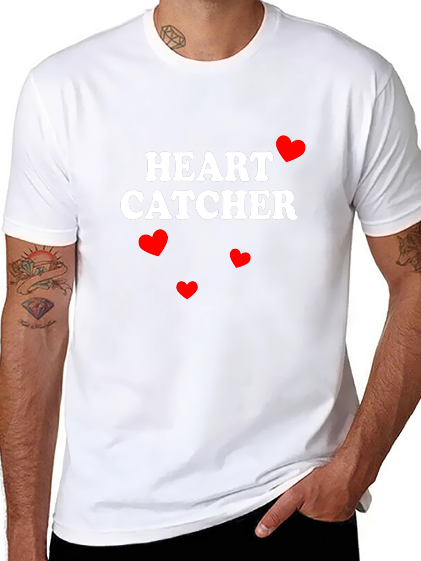 Black Heart Catcher Graphic Tee - Valentine's Day Ready view 8