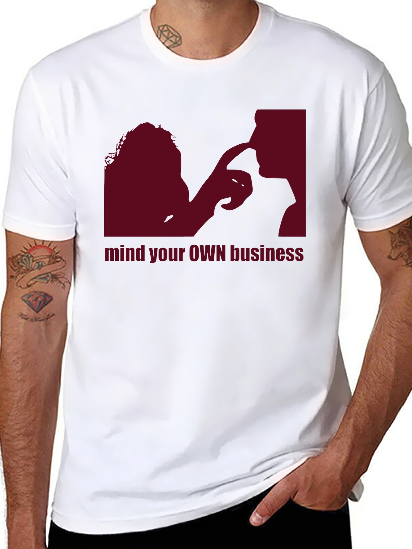 Black Mind Your Own Business Graphic Tee - Unisex view 8