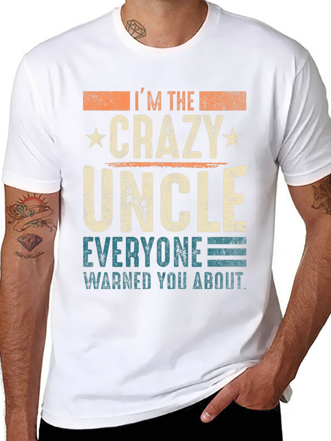 Black Crazy Uncle T-Shirt - Funny Novelty Tee for Uncles view 8