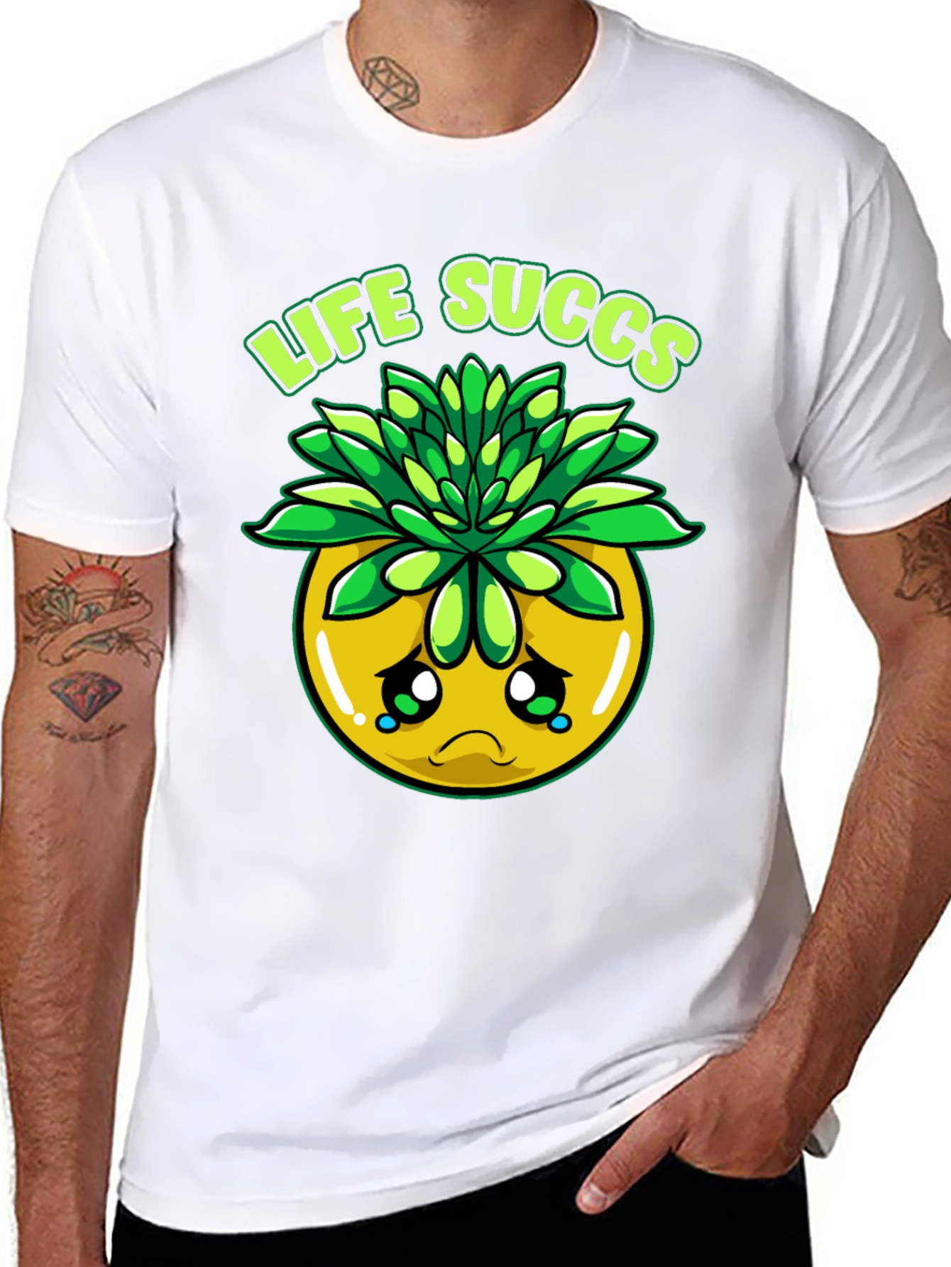 Black Life Succs T-Shirt - Funny Plant Pun Tee view 8
