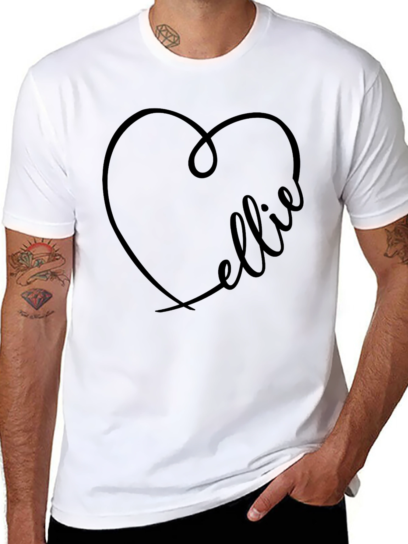 Black Ellie Heart Graphic Tee - Trendy Black T-Shirt view 8