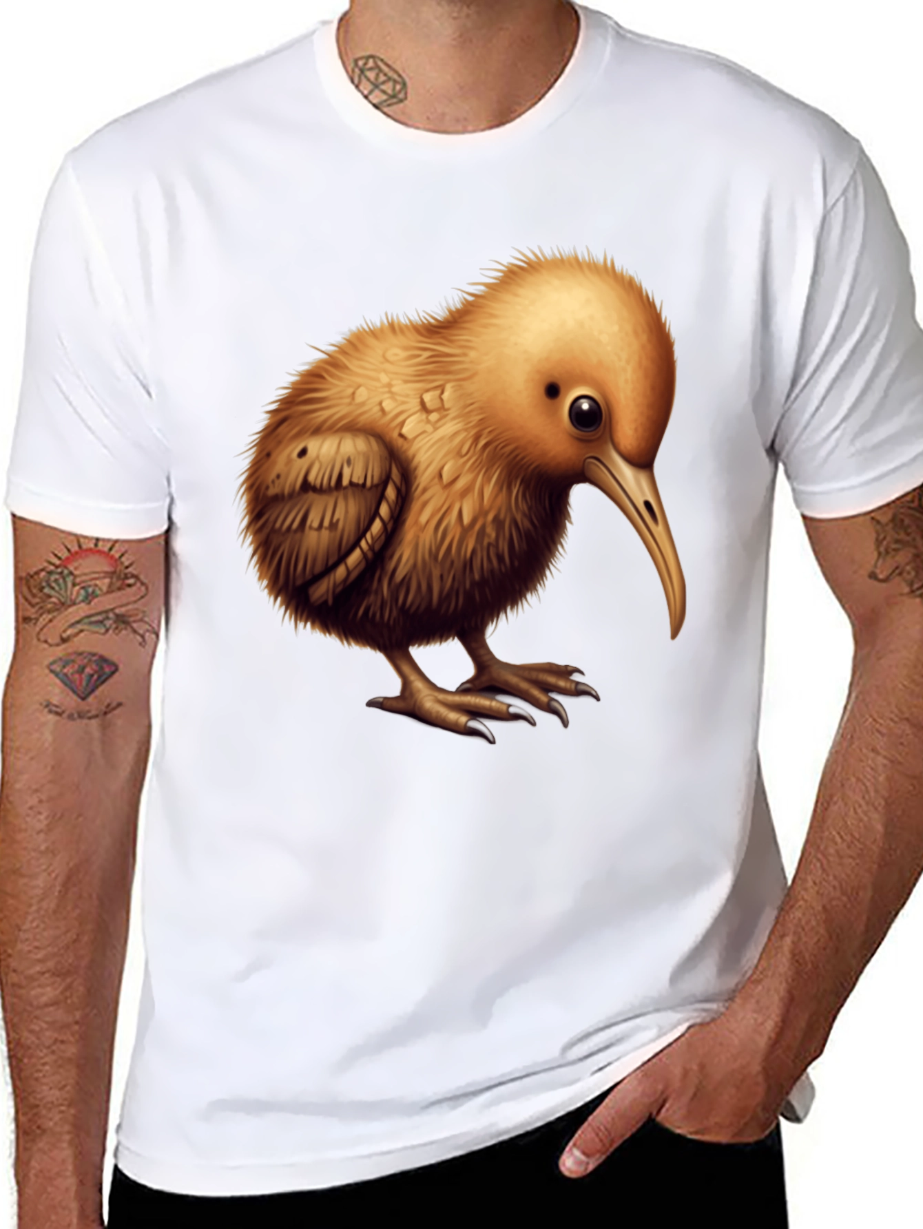 Black Kiwi Bird Graphic T-Shirt - Unique Animal Design view 8