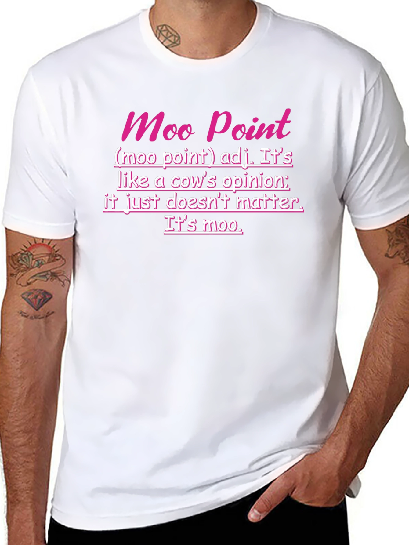 Black Moo Point Funny Graphic T-Shirt view 8