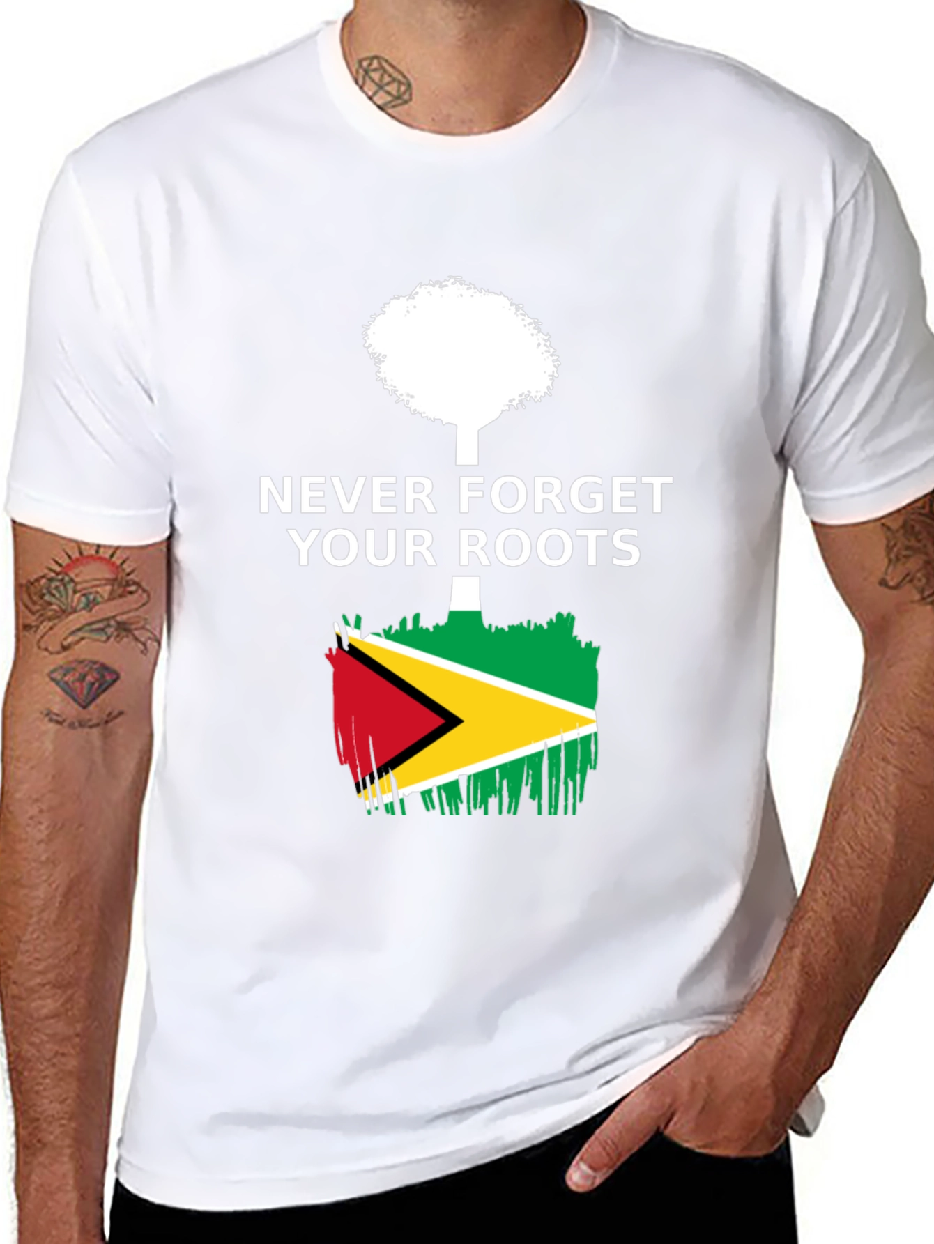 Black Guyana Roots T-Shirt - Never Forget view 8