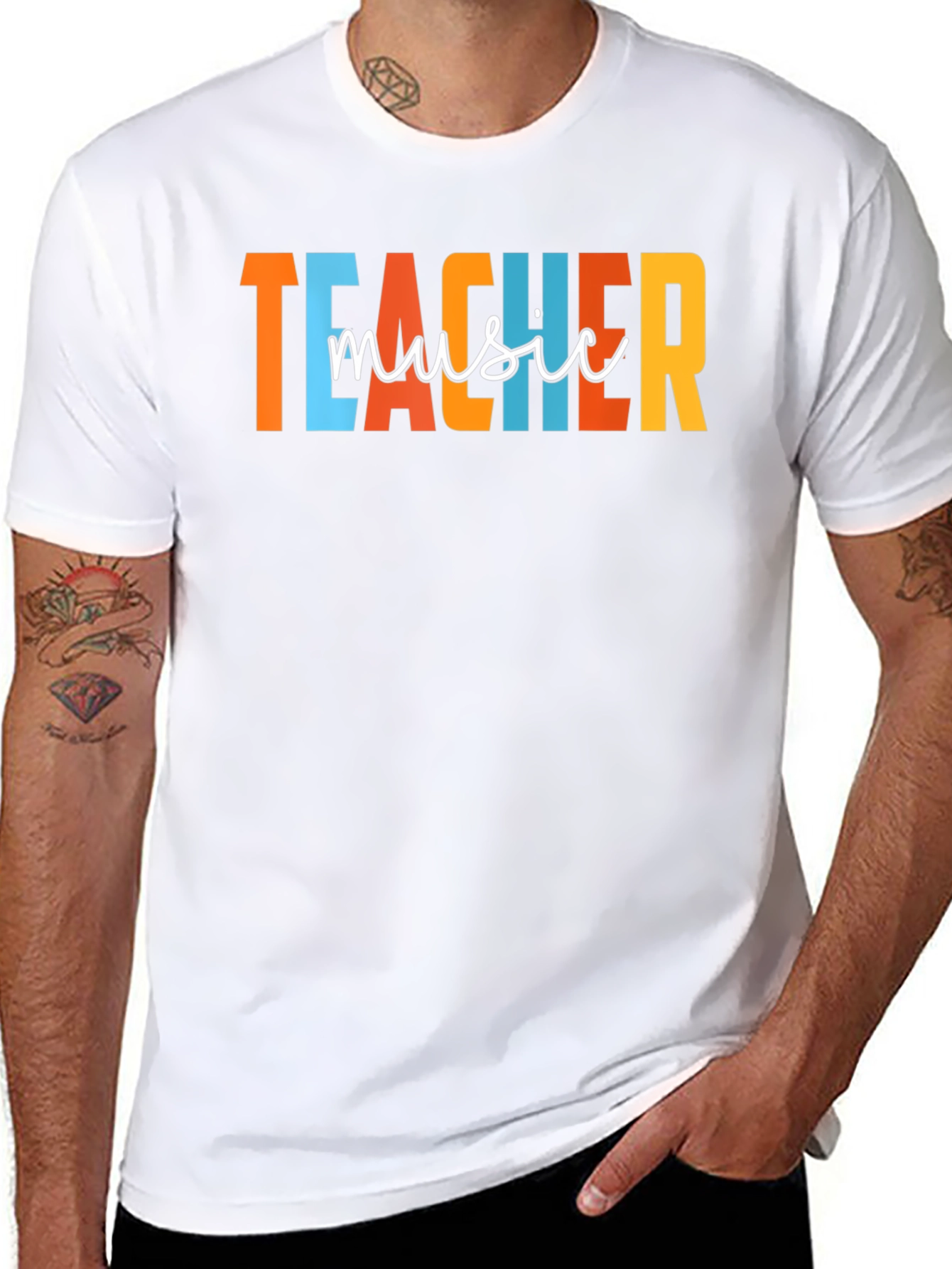 Black Music Teacher Graphic T-Shirt view 8