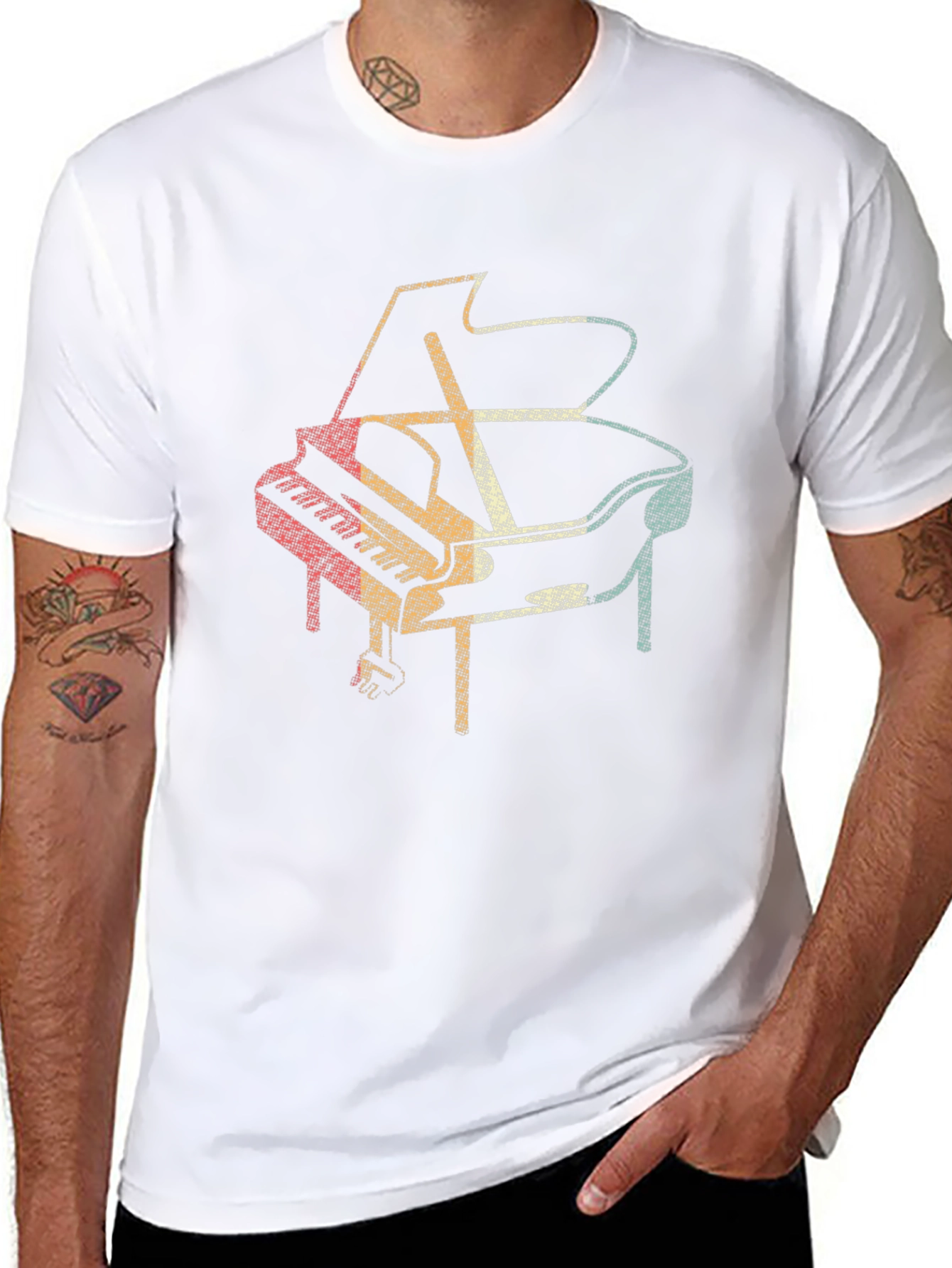 Retro Piano Graphic Tee - Music Lover Gift - 8