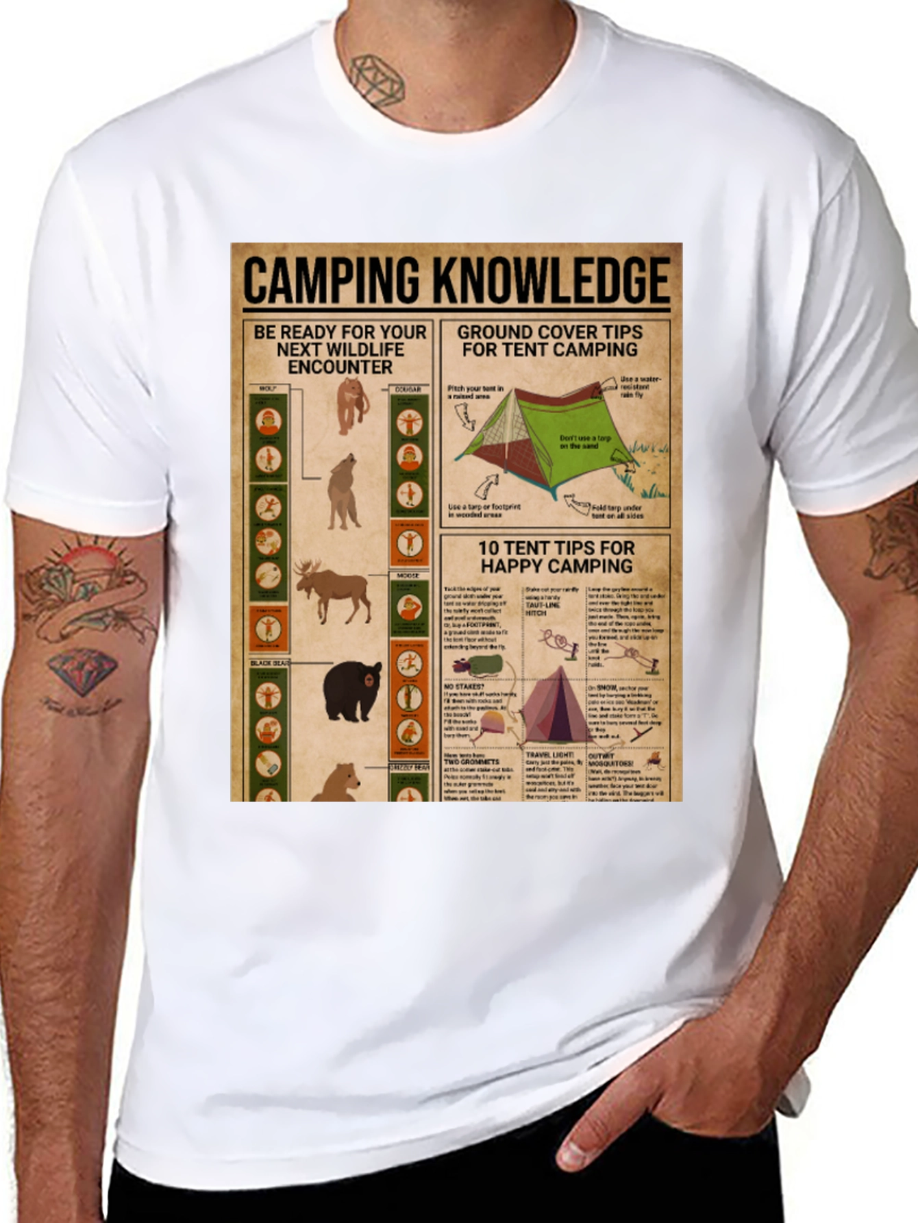 Black Camping Knowledge T-Shirt view 8