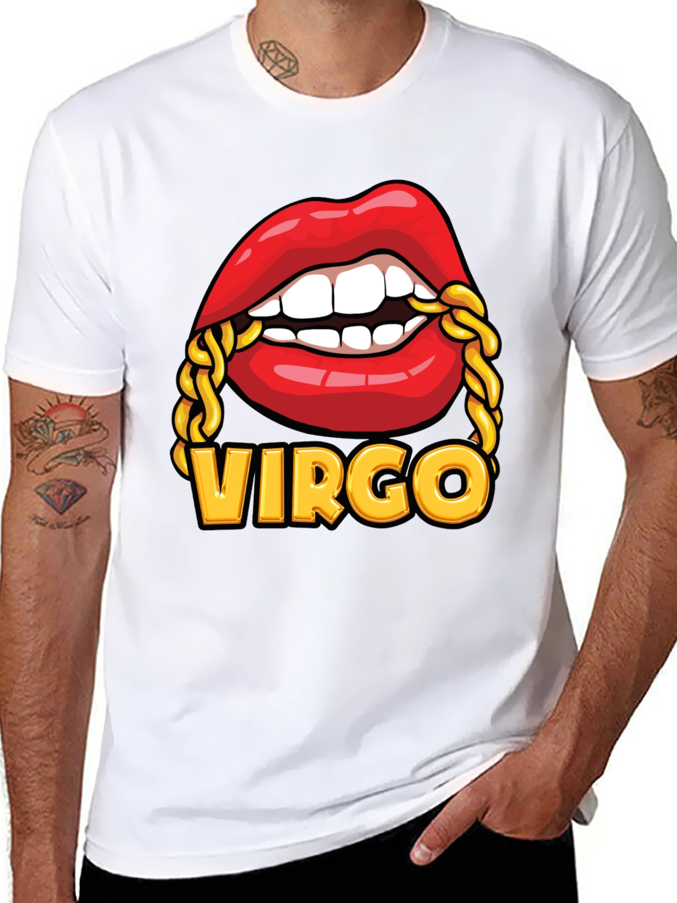 Black Virgo Lips Graphic Tee view 8