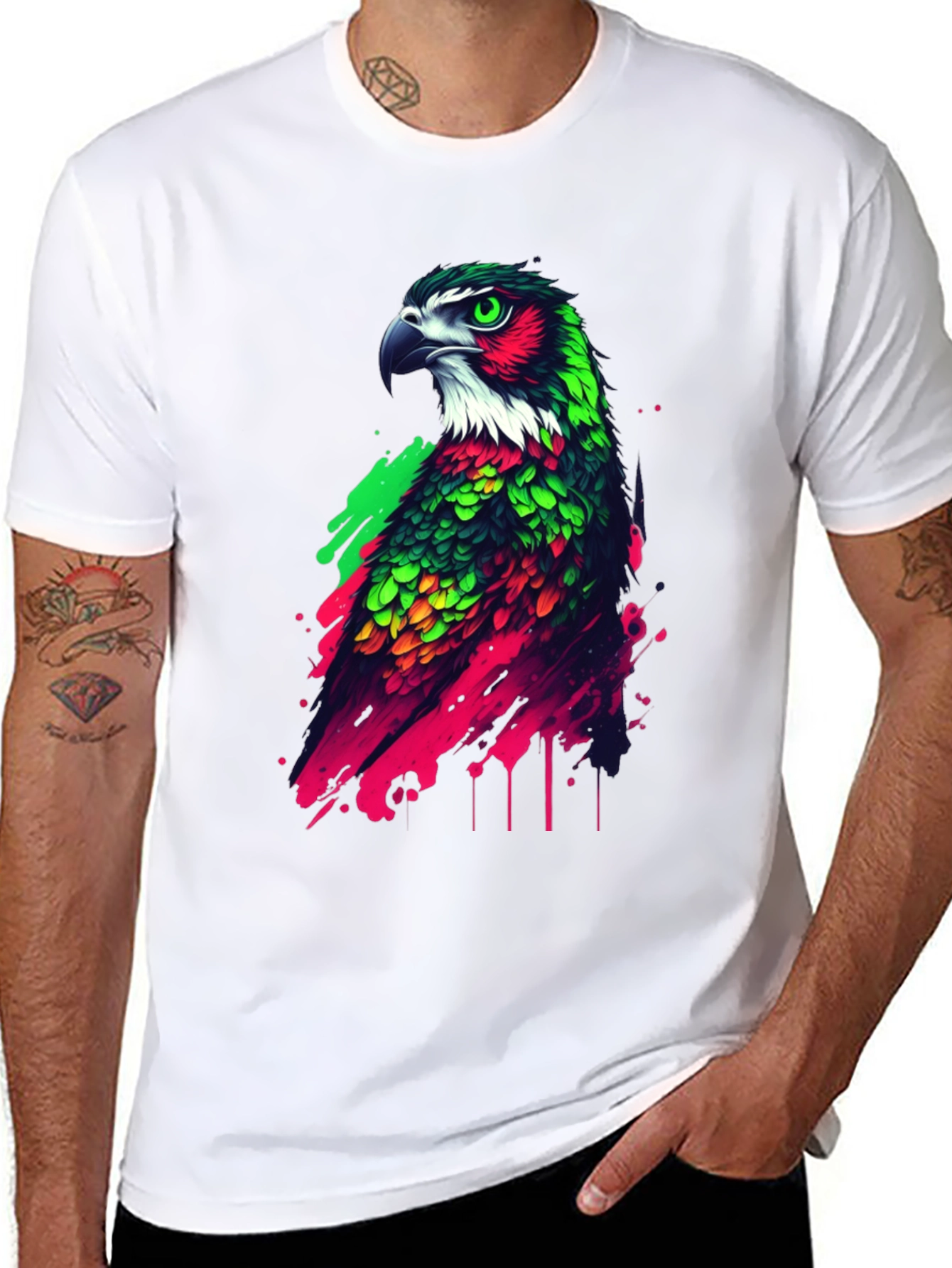 Black Eagle Graphic Tee - Vibrant Bird Design view 8