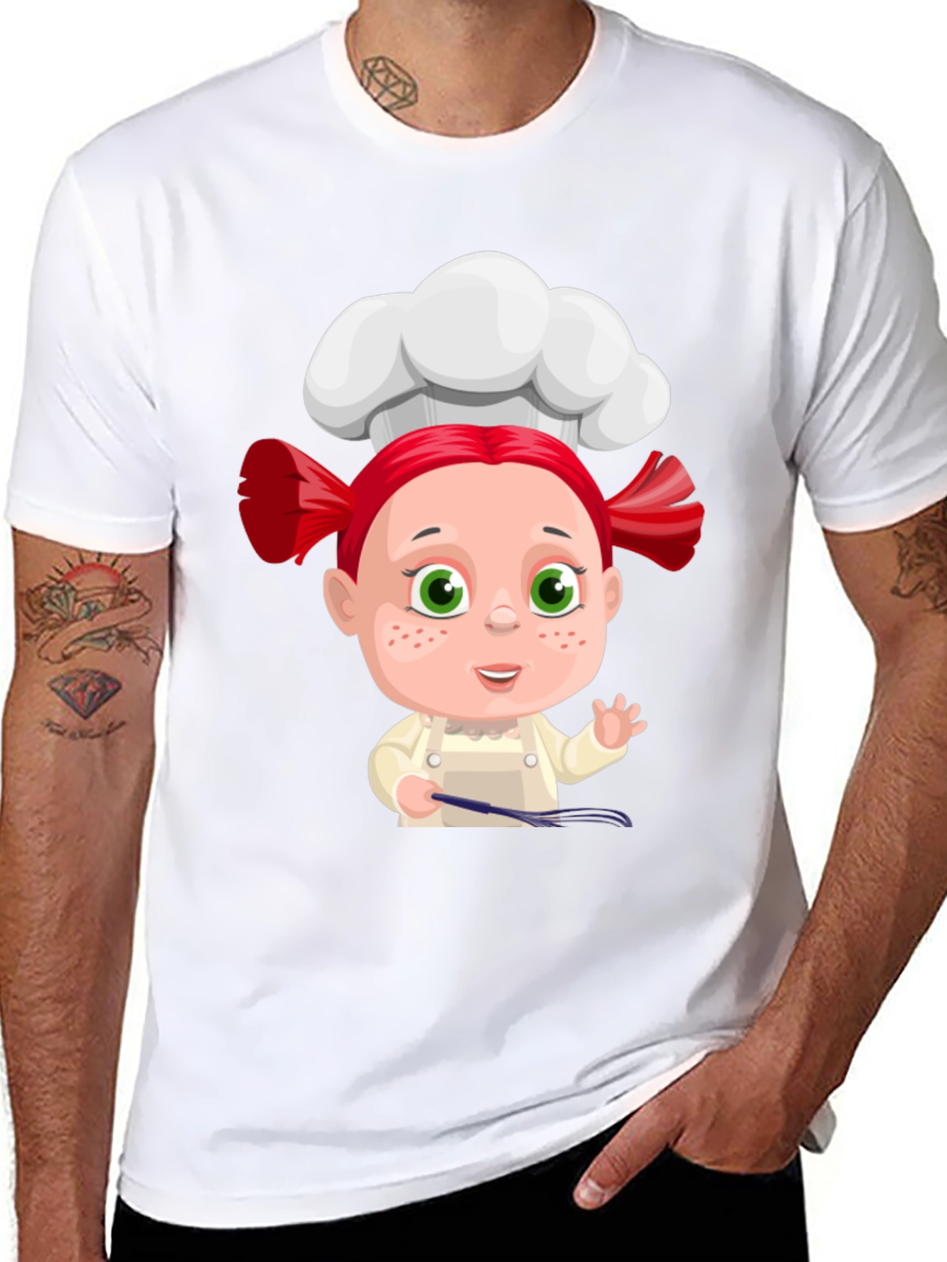 Black Chef Cartoon Graphic Tee view 8
