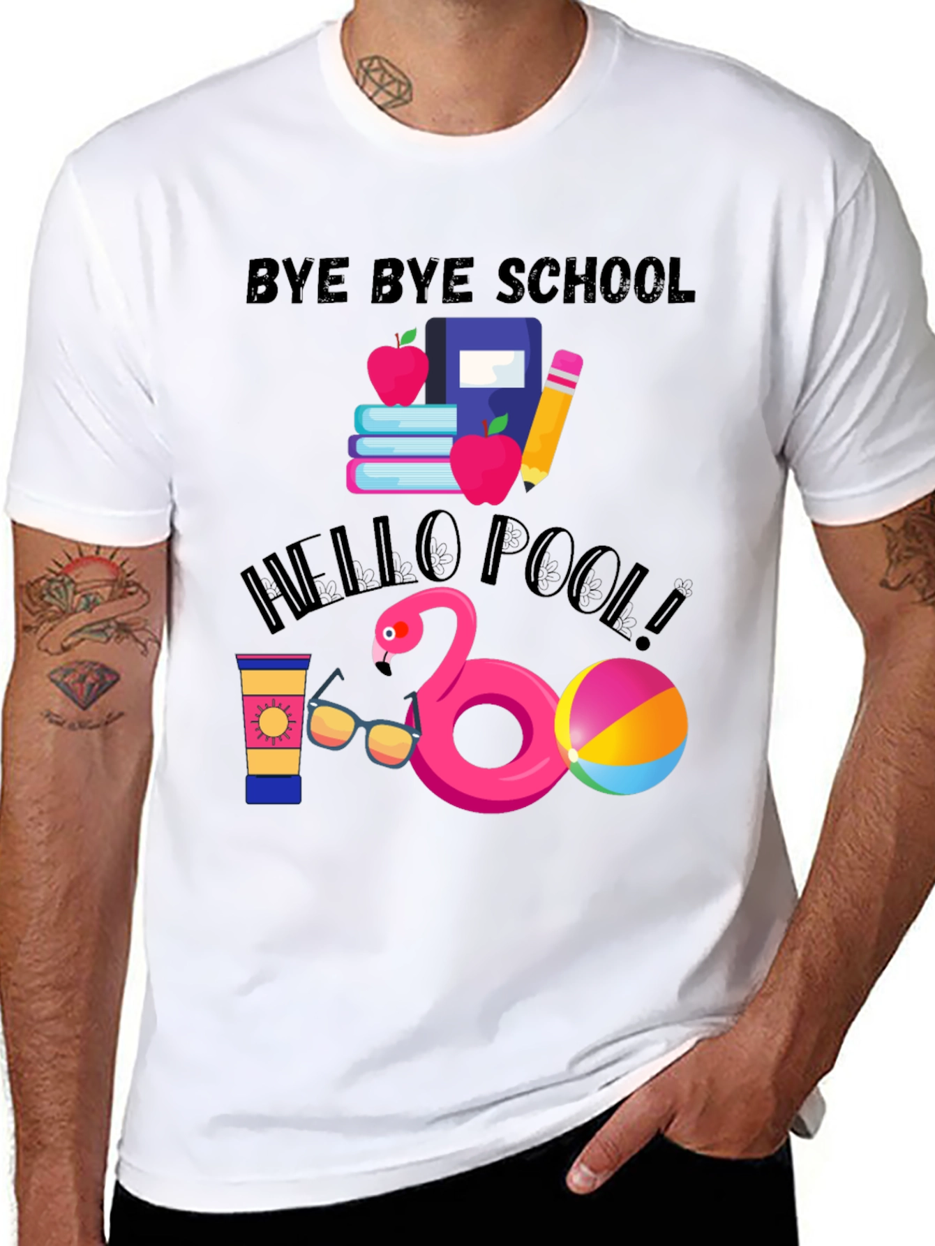 Bye Bye School Hello Pool T-Shirt - 8
