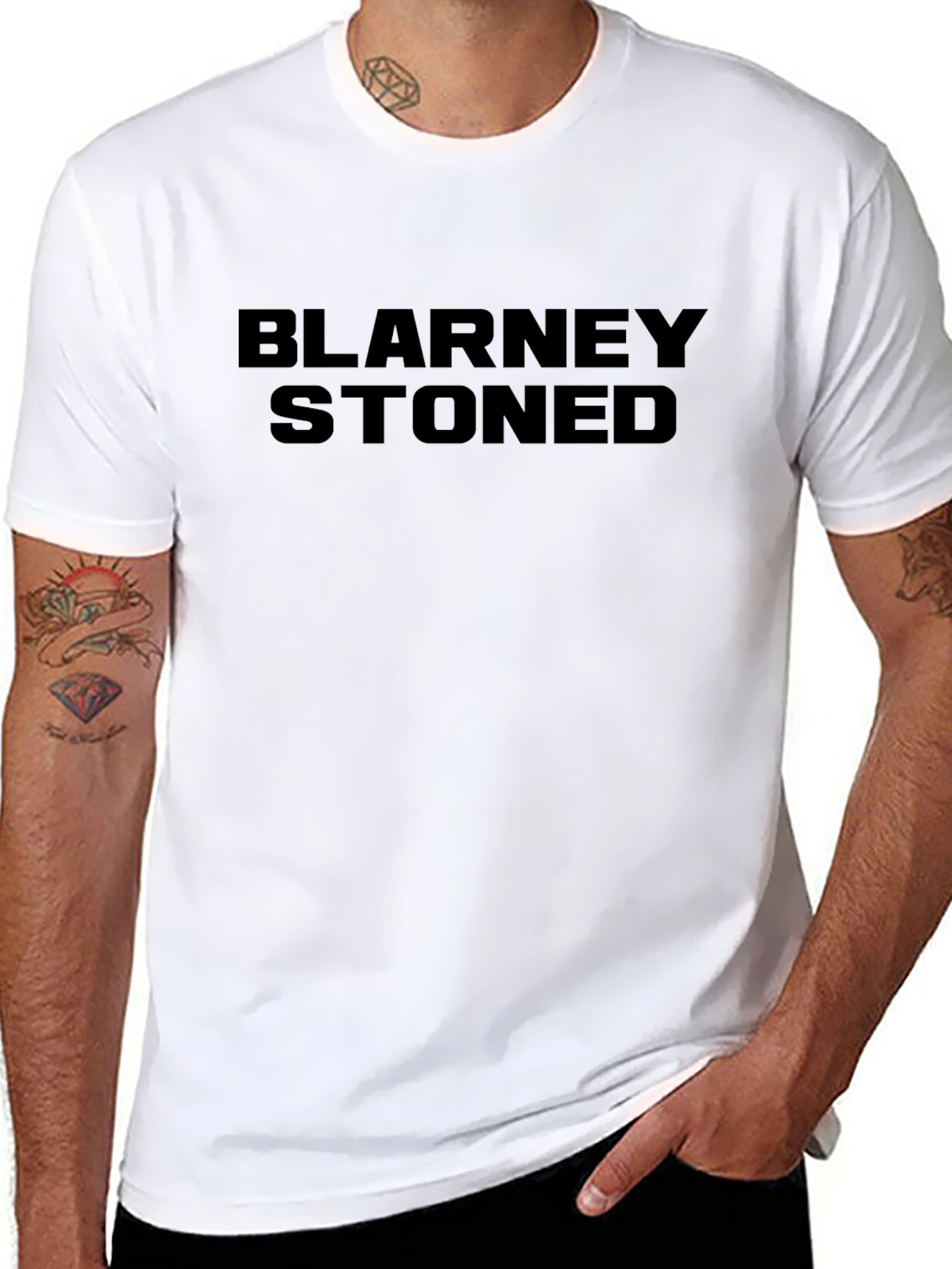 Black Blarney Stoned Graphic T-Shirt - Black Casual Tee view 8