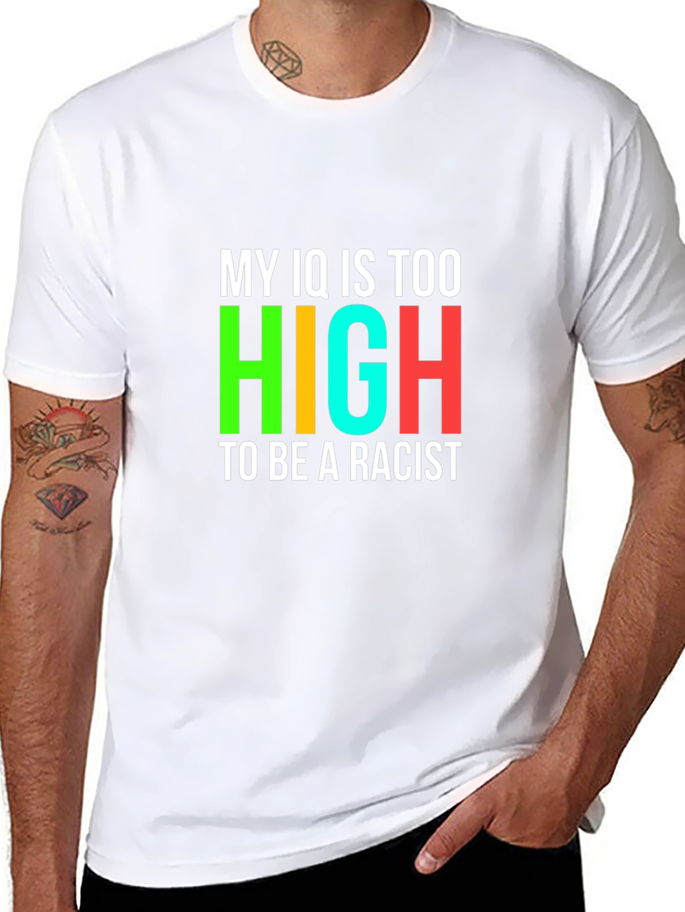 Black My IQ is Too High To Be a Racist Graphic Tee view 8