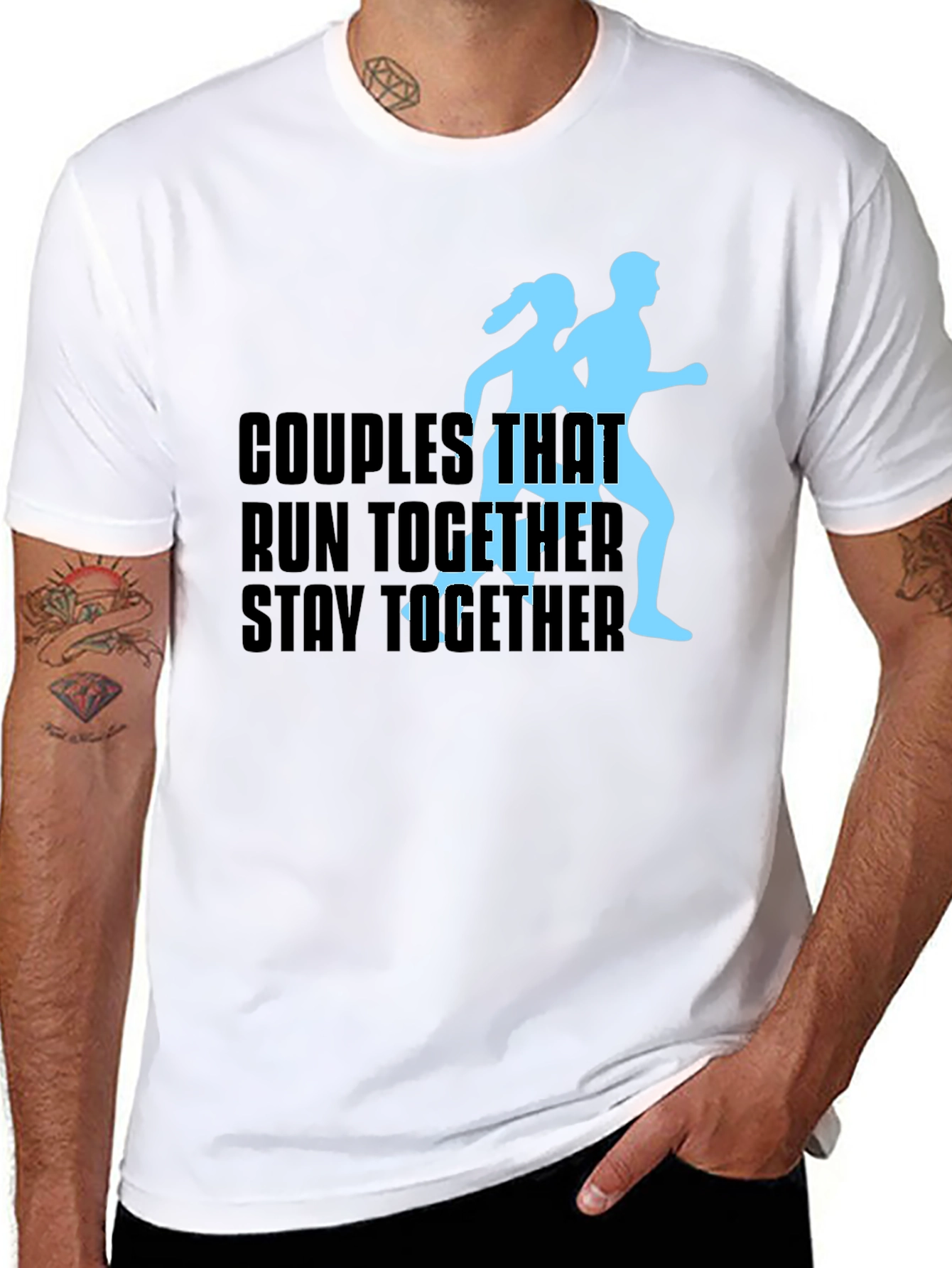Black Couples Run Together T-Shirt - Matching Athletic Apparel view 8