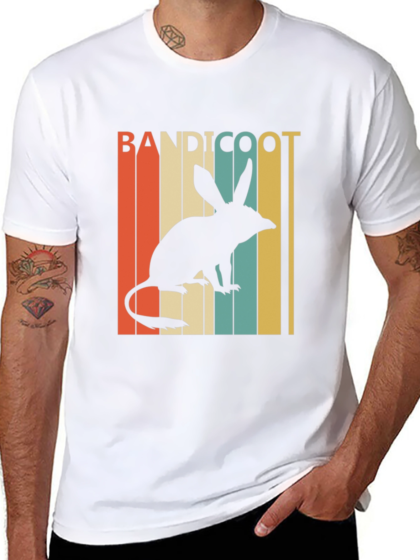 Black Bandicoot Retro Style T-Shirt view 8