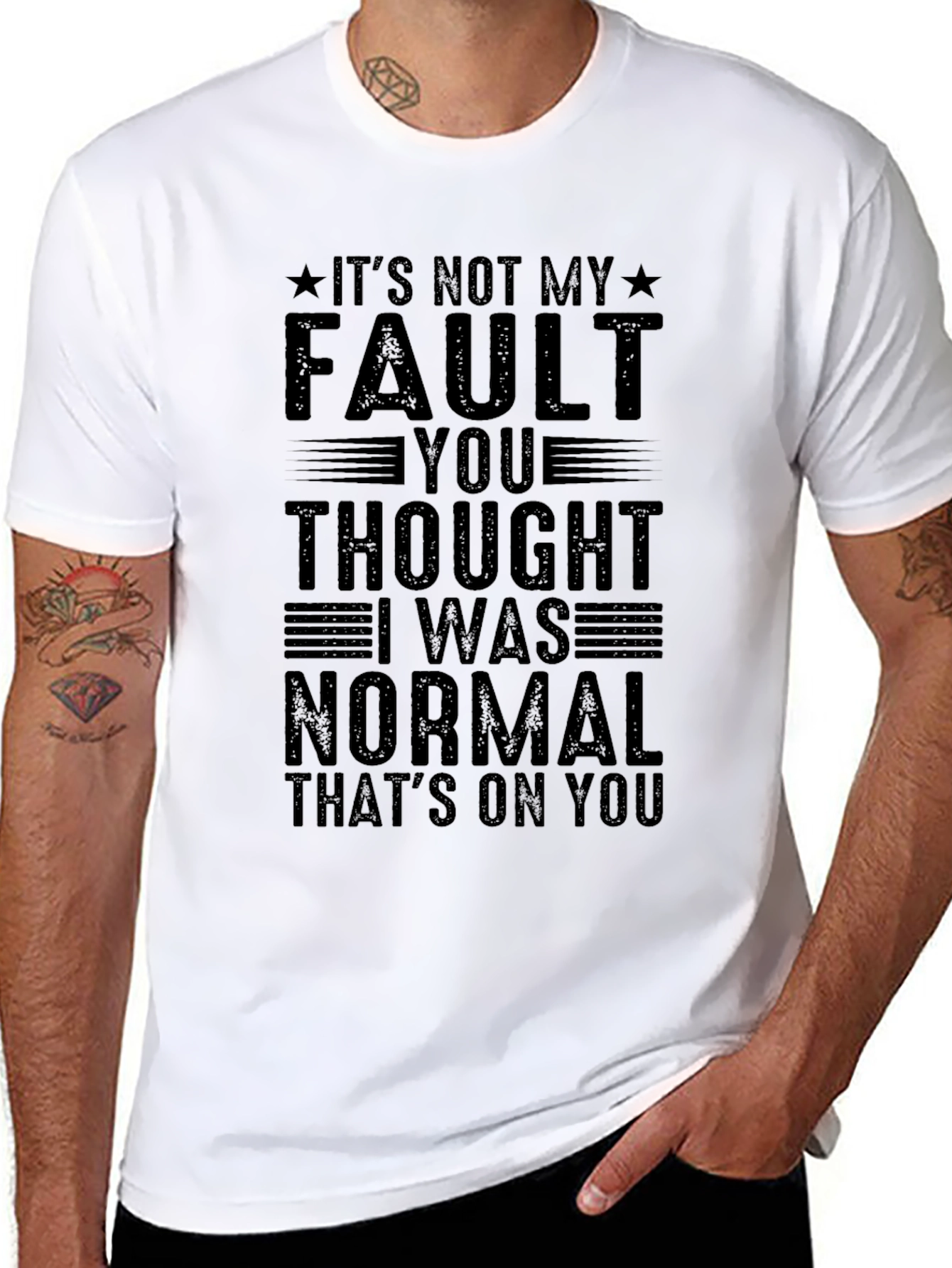 Black Funny "It's Not My Fault" Graphic Tee view 8