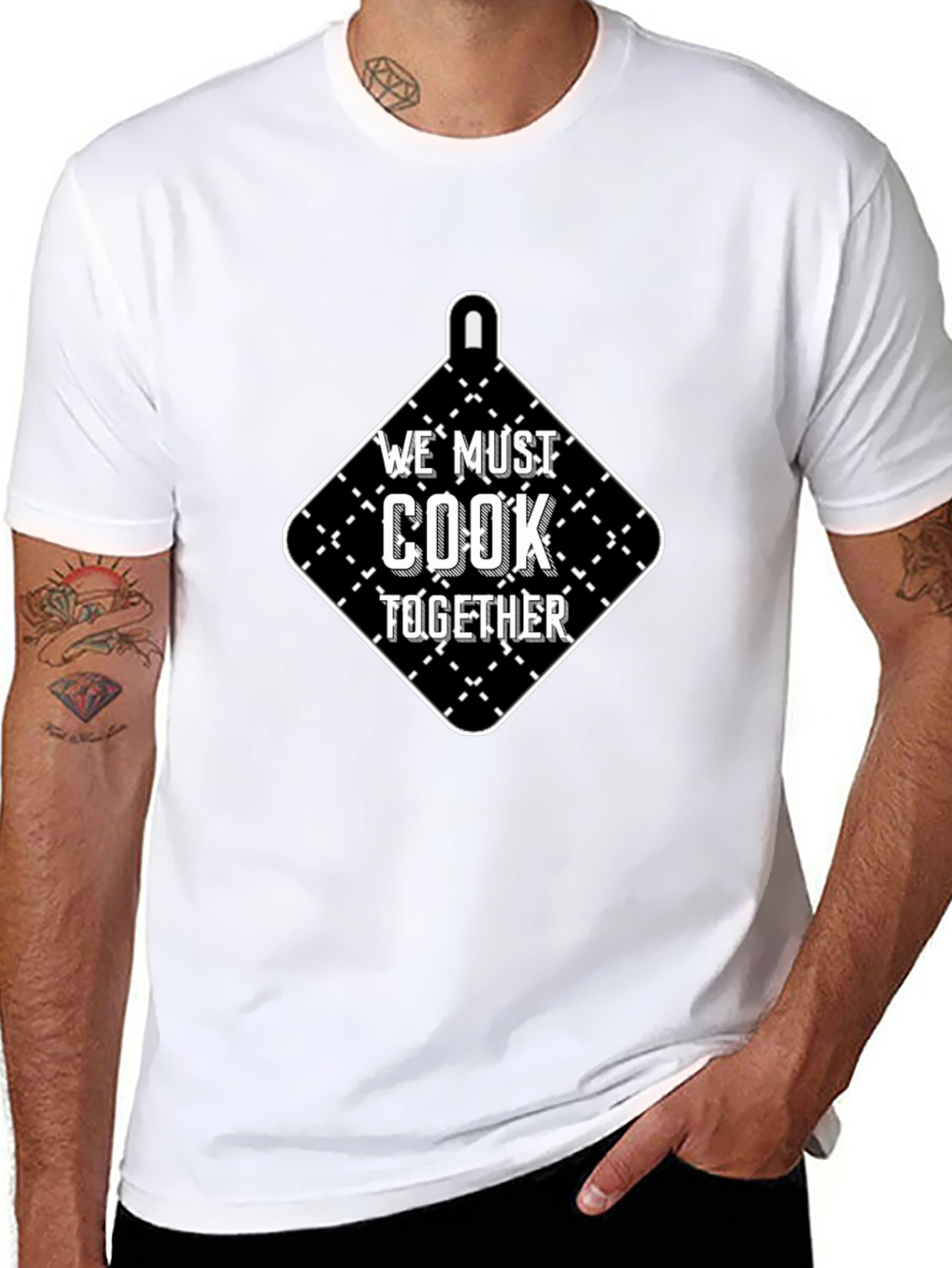 Black We Must Cook Together Black Graphic Tee view 8