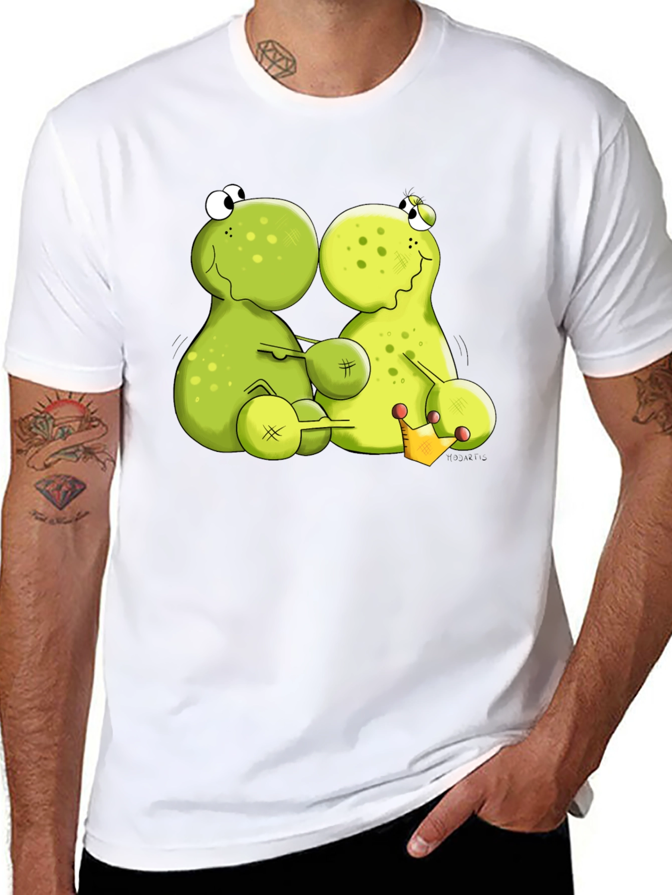 Black Funny Frog Cartoon Graphic Black T-Shirt view 8