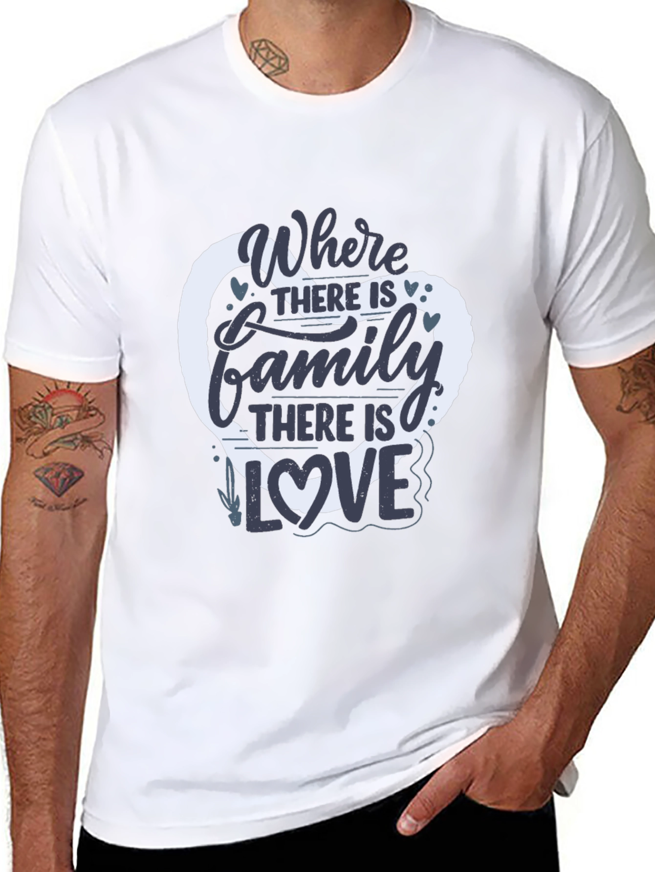 Black Family Love Heart T-Shirt - Where There Is Family view 8