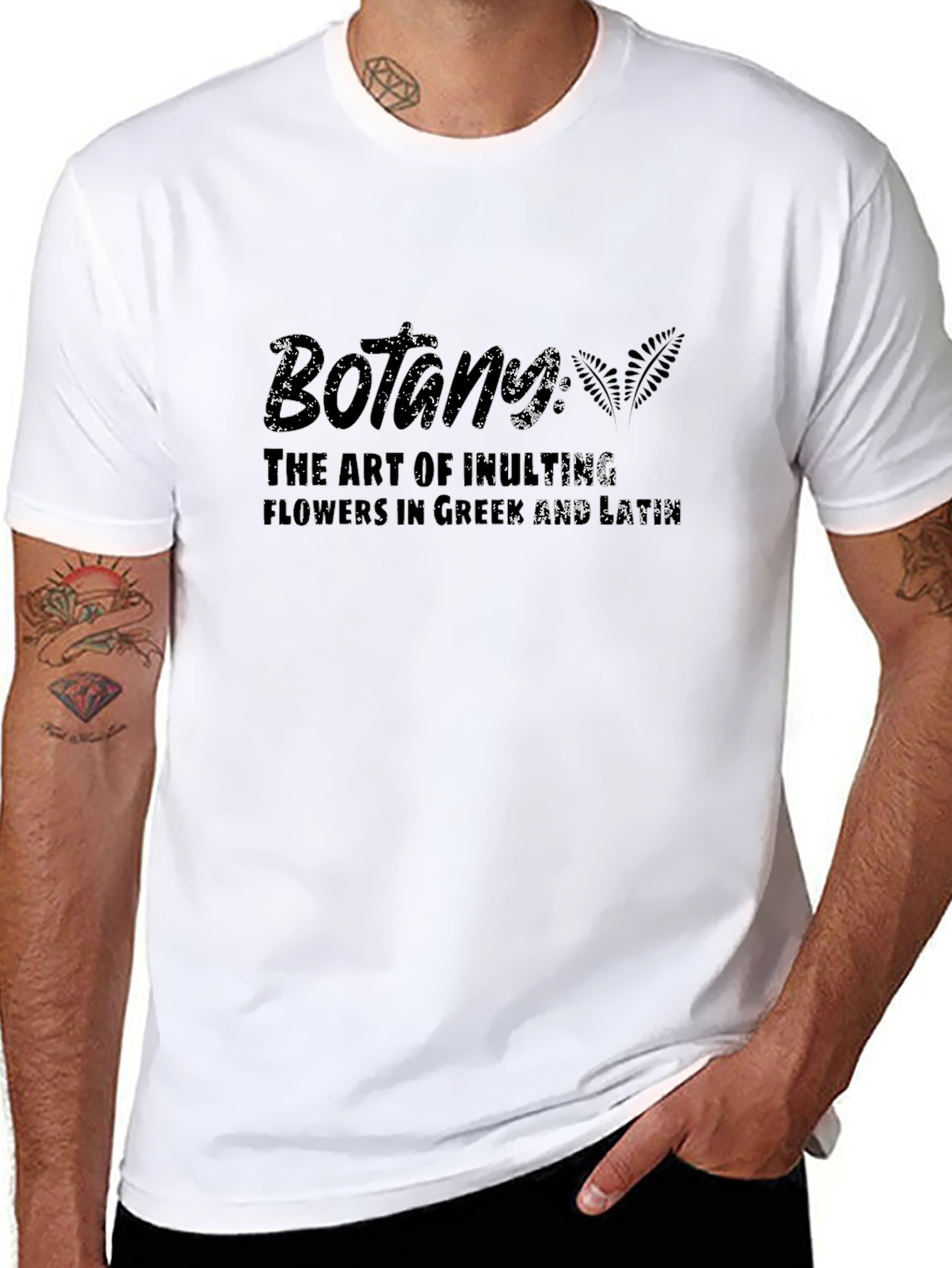 Black Botany Graphic Print T-Shirt view 8
