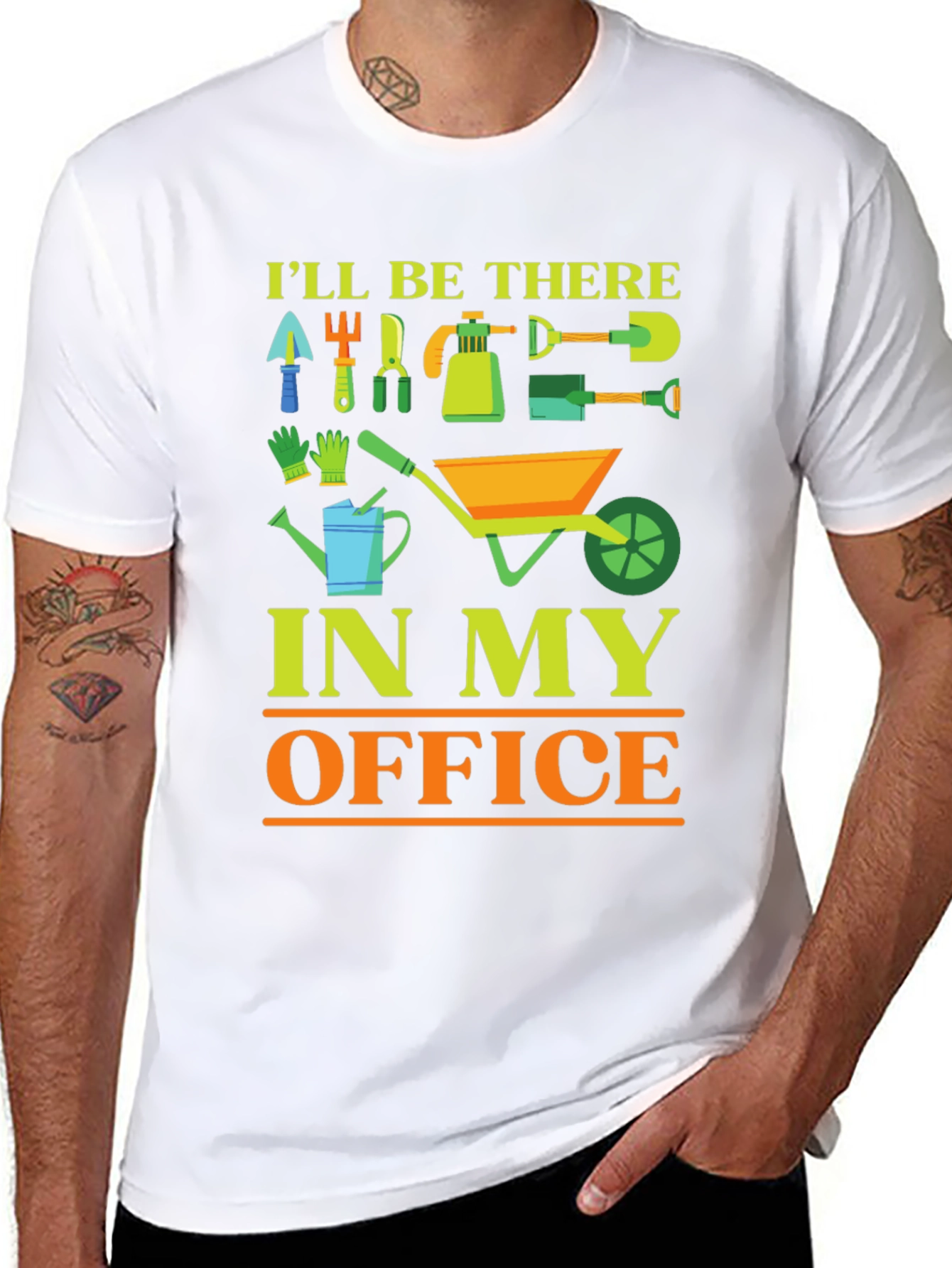 Black Gardening T-Shirt - I'll Be There In My Office view 8