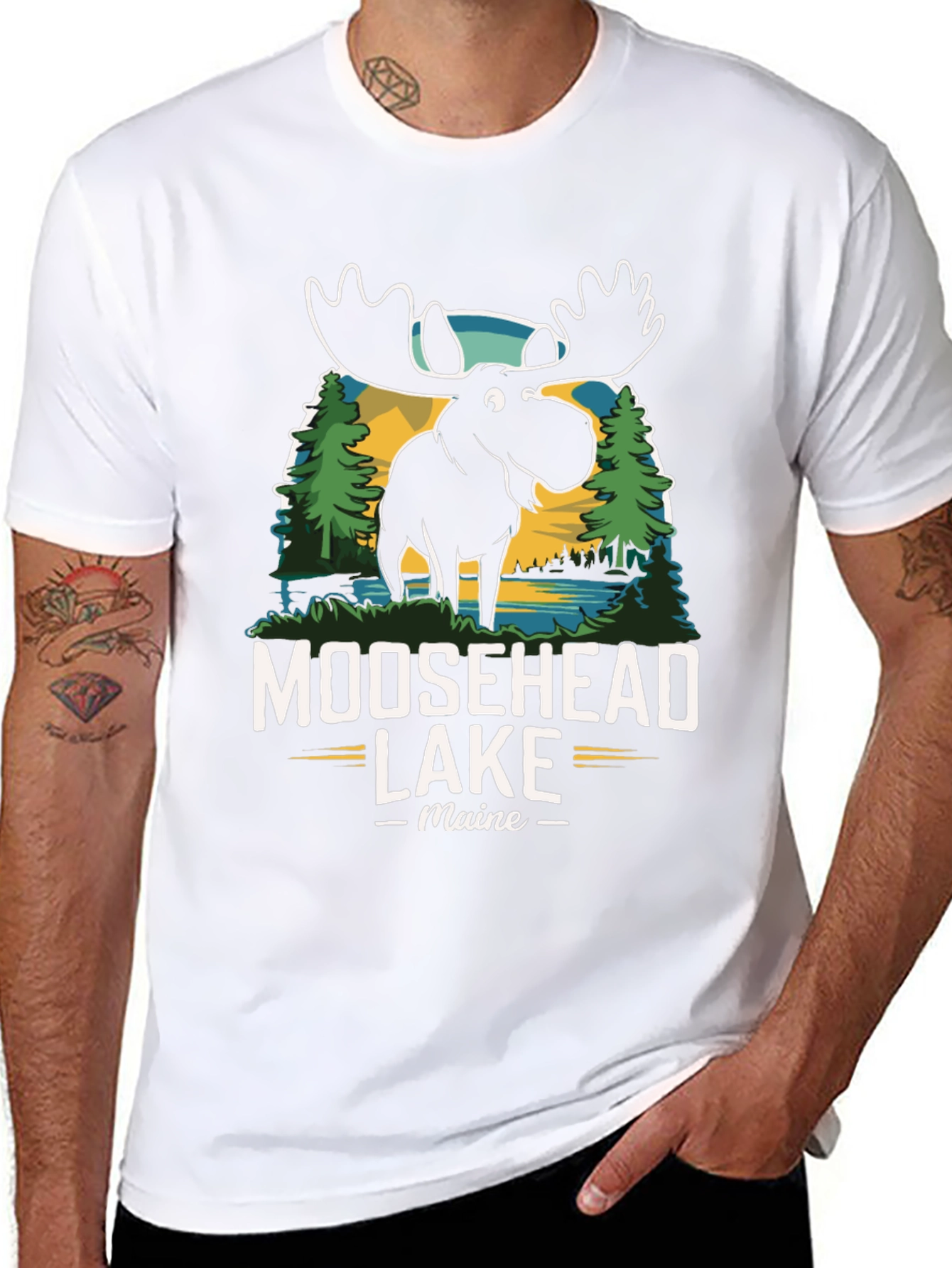 Black Moosehead Lake Maine Graphic Tee view 8