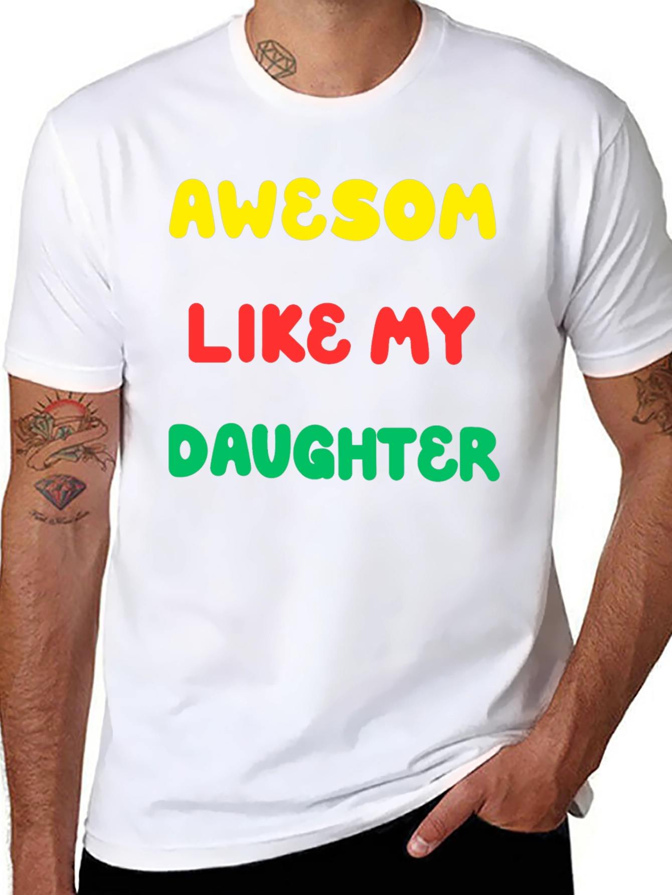 Black Awesome Like My Daughter Graphic Tee view 8
