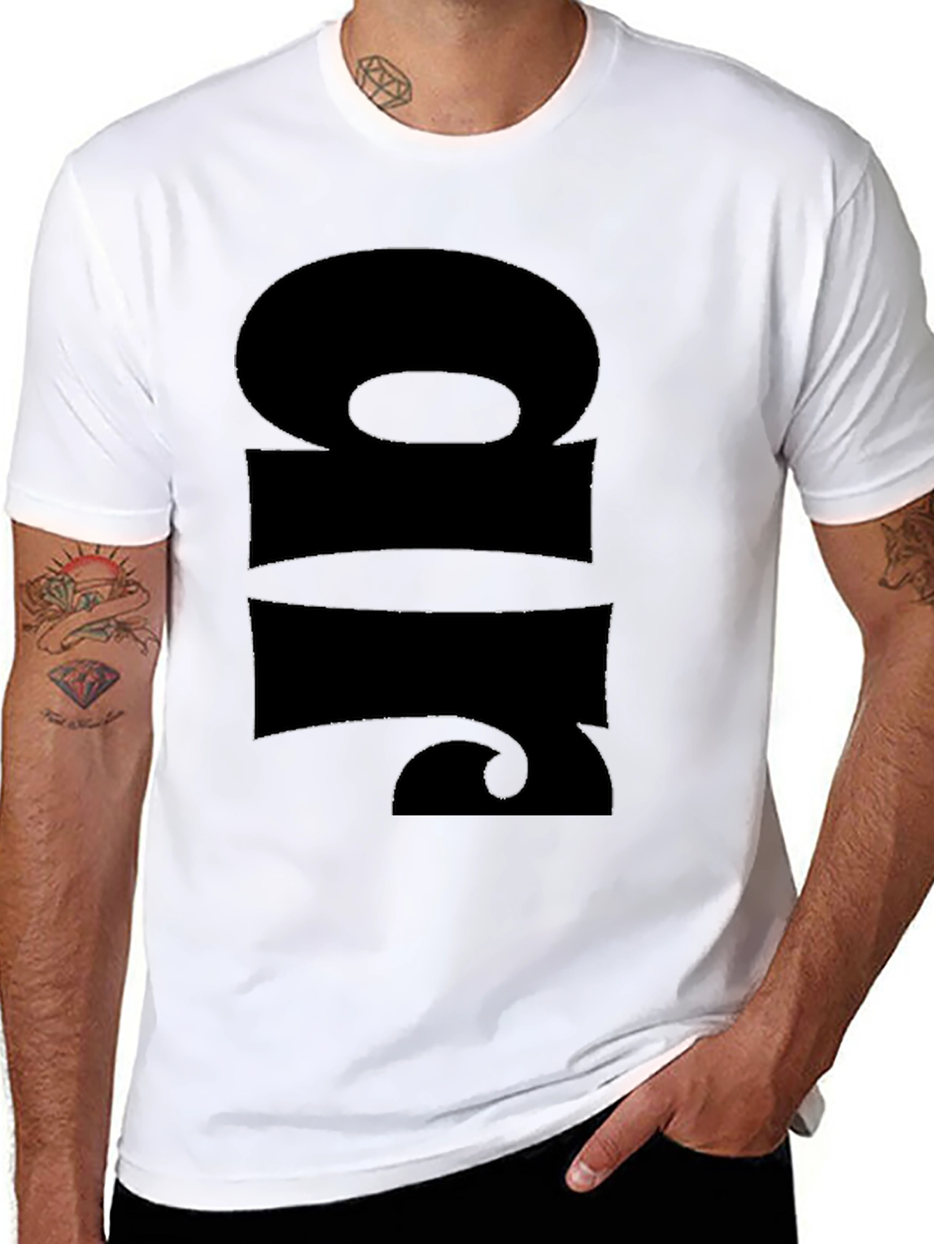 Black Bold Graphic Print Black T-Shirt view 8