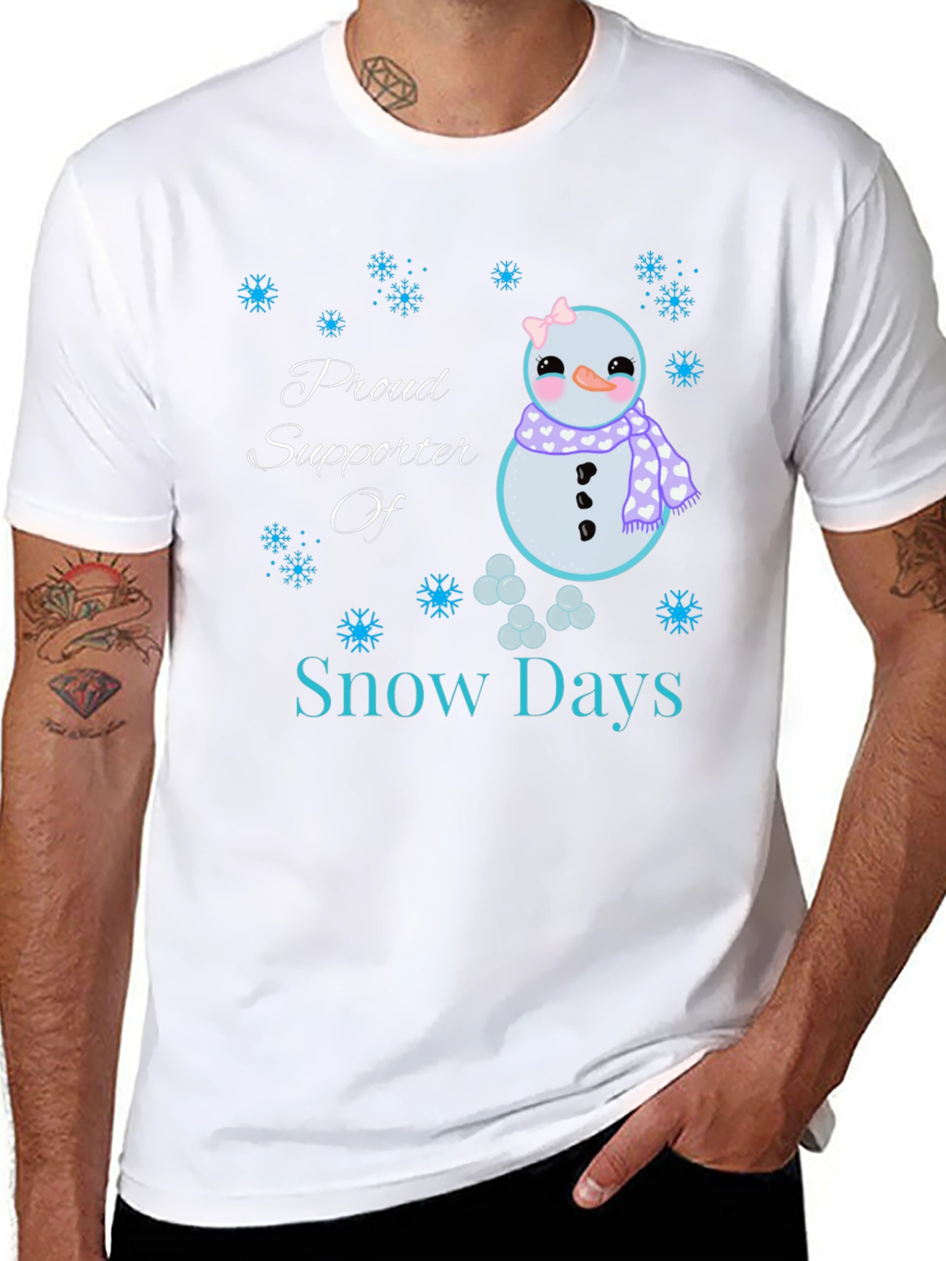 Black Proud Supporter of Snow Days T-Shirt view 8