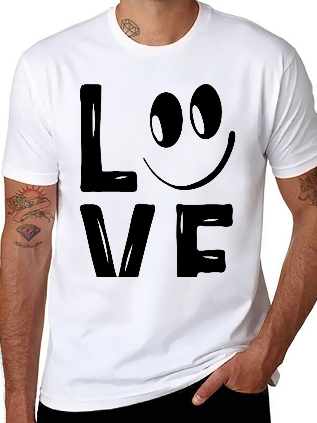 Black Love Graphic T-Shirt - Men's Black Tee view 8
