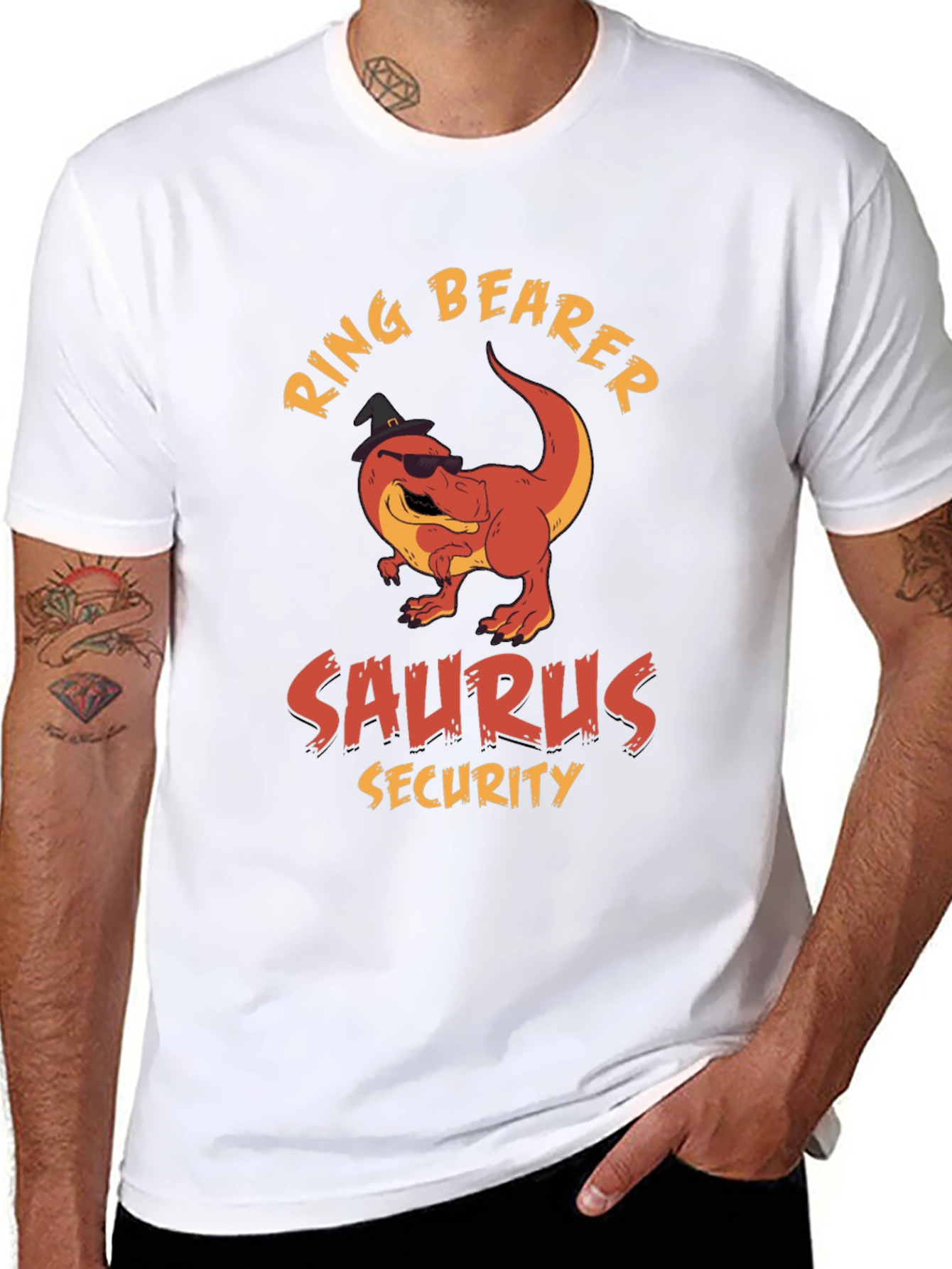 Black Ring Bearer Saurus Security T-Shirt view 8