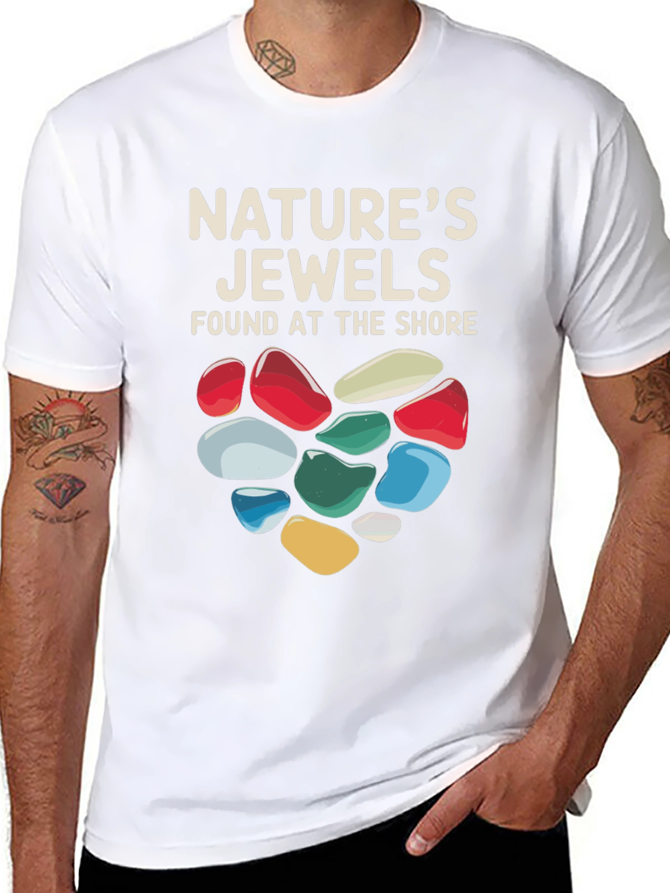 Black Nature's Jewels T-Shirt - Found at the Shore view 8