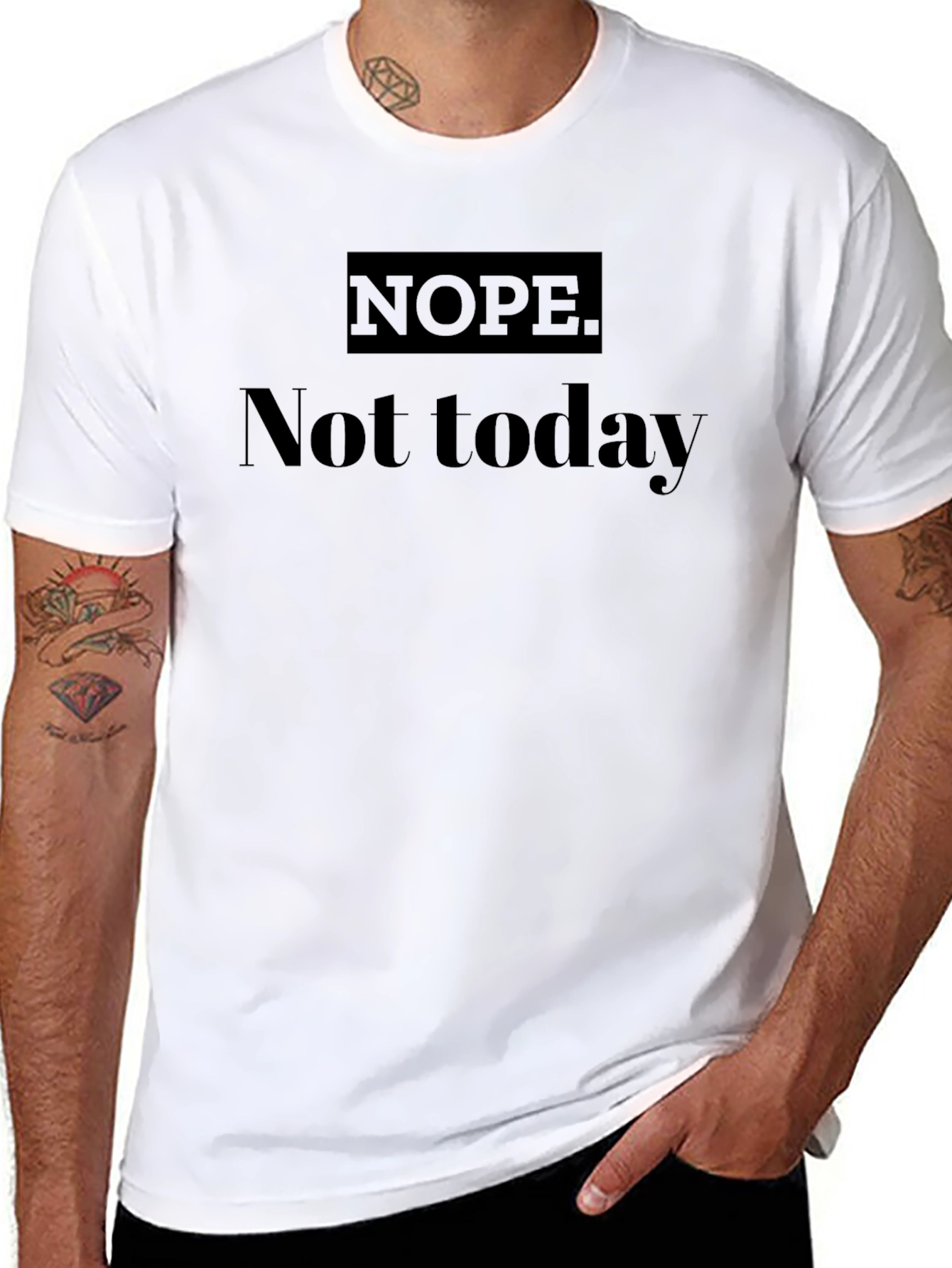 Black Nope Not Today Graphic T-Shirt view 8