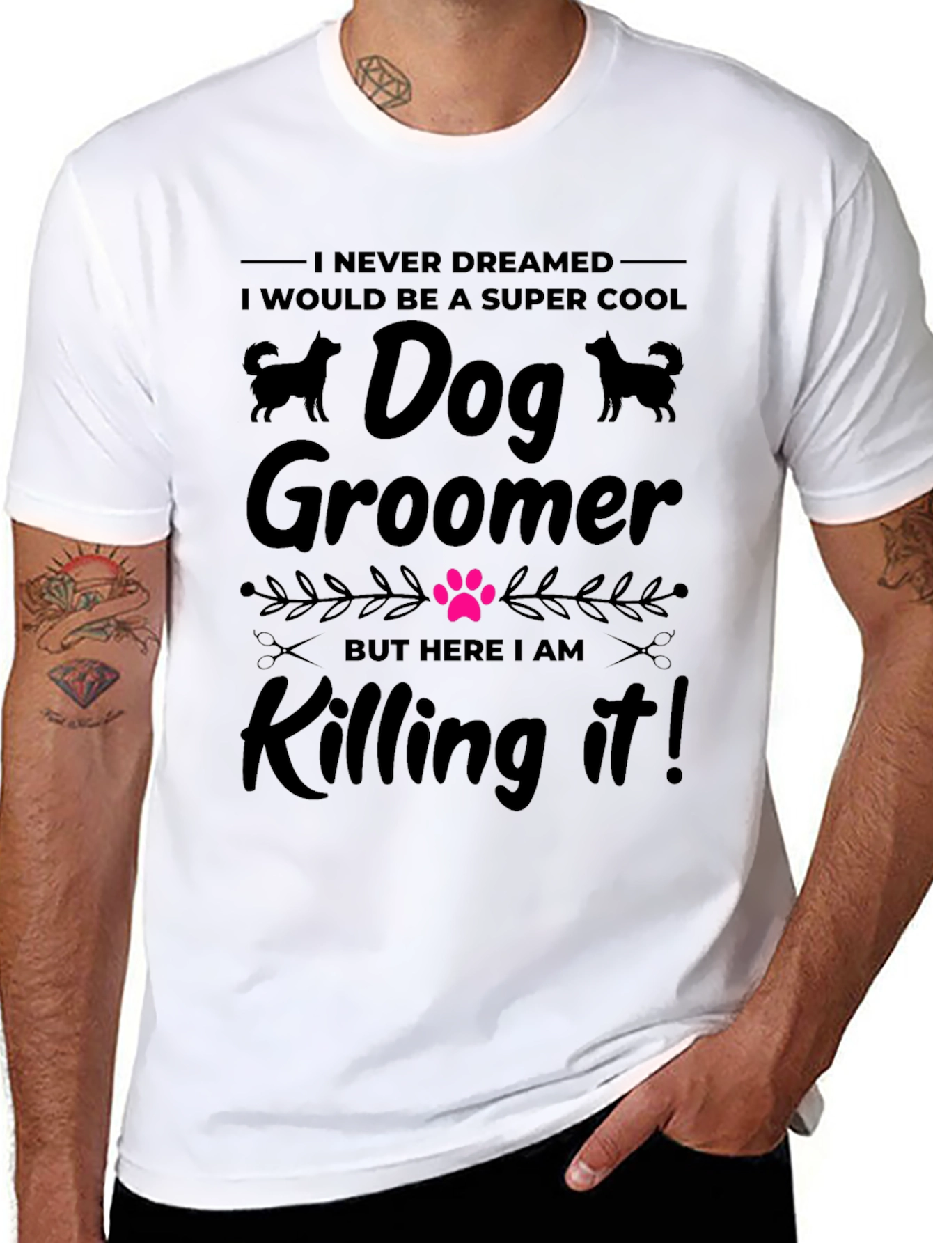 Black Super Cool Dog Groomer T-Shirt view 8