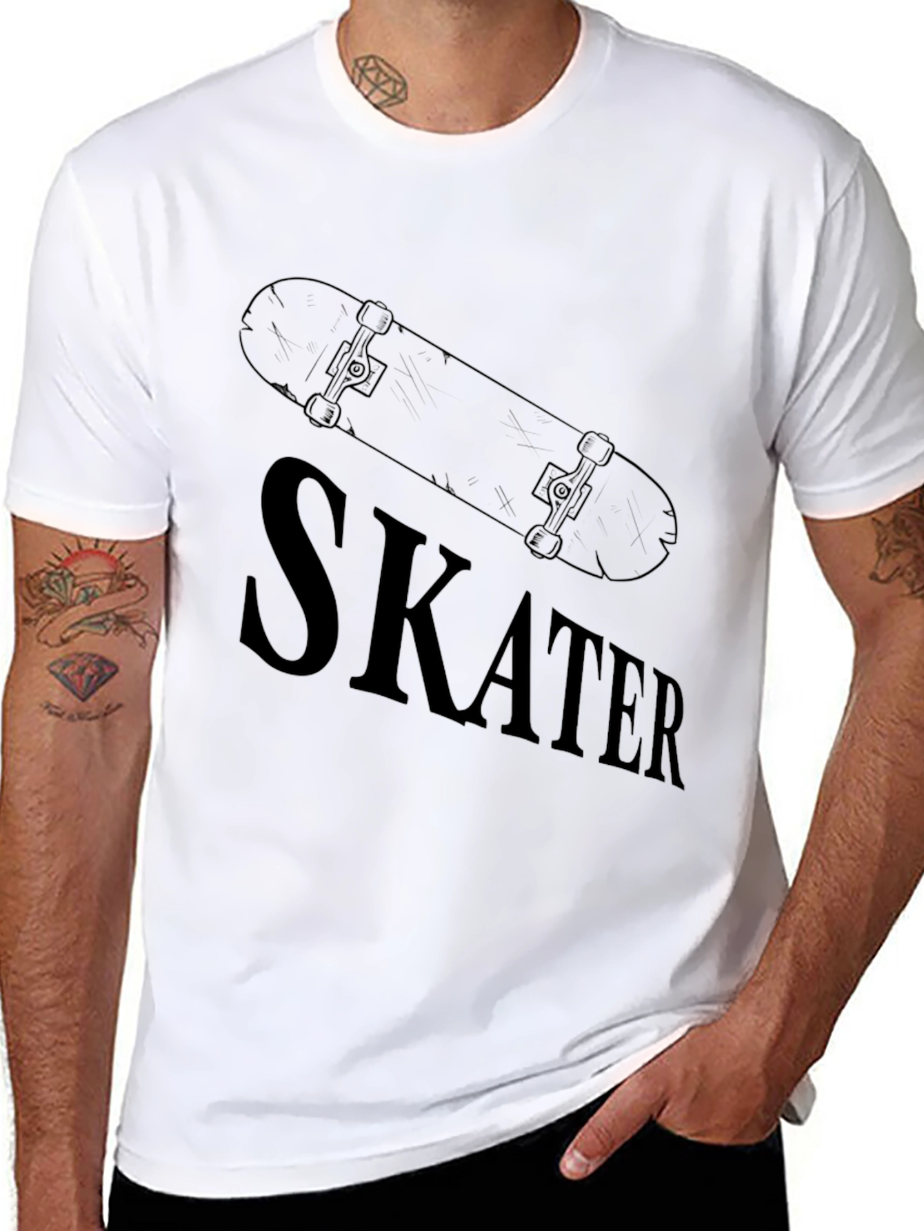 Black Skater T-Shirt: Cool Skateboard Design view 8