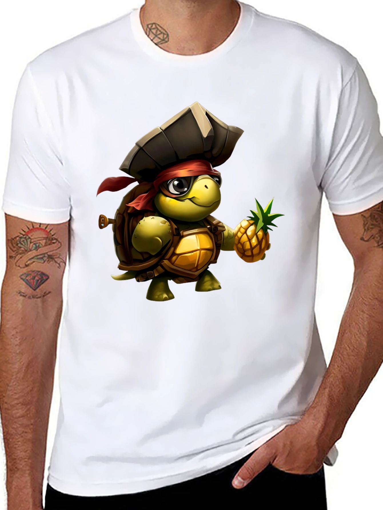 Black Turtle Pirate Graphic Tee - Unique Design! view 8