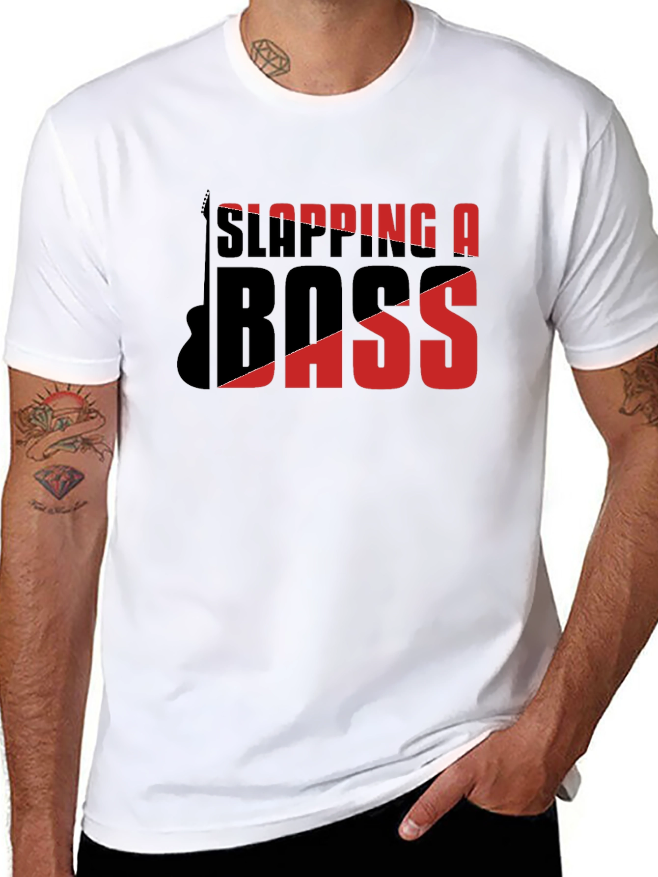 Black Slapping A Bass T-Shirt - Music Lover Tee view 8