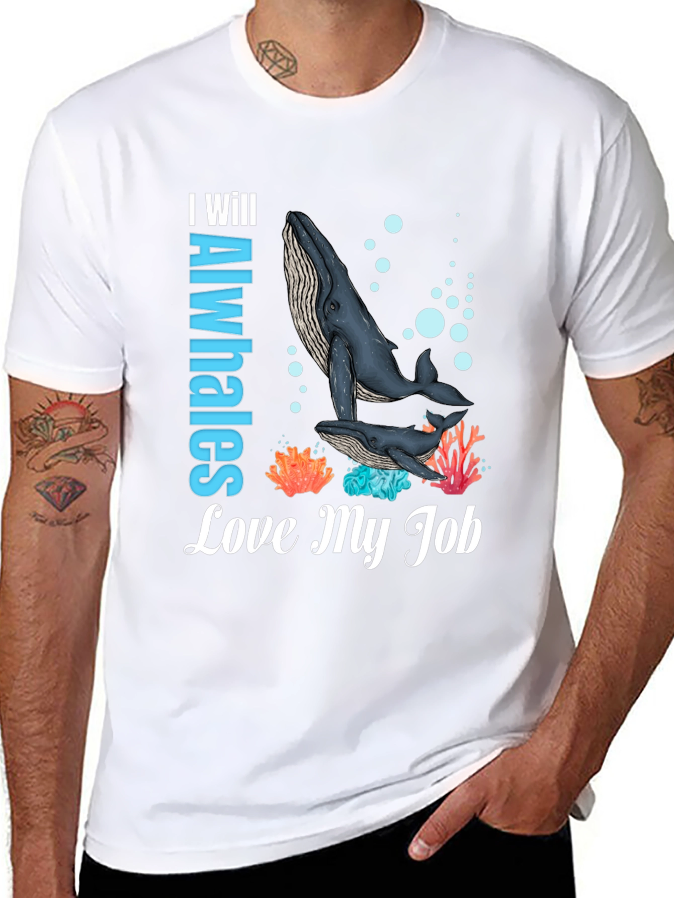 Black I Will Alwhales Love My Job T-Shirt view 8