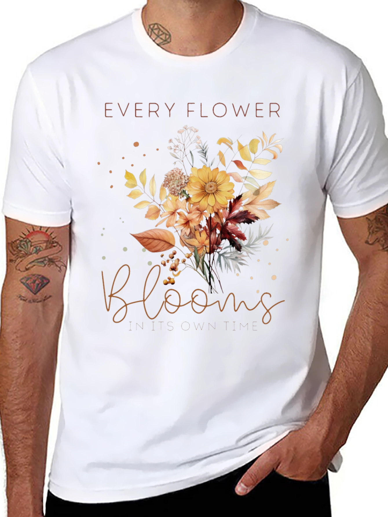 Black Every Flower Blooms T-Shirt - Floral Graphic Tee view 8