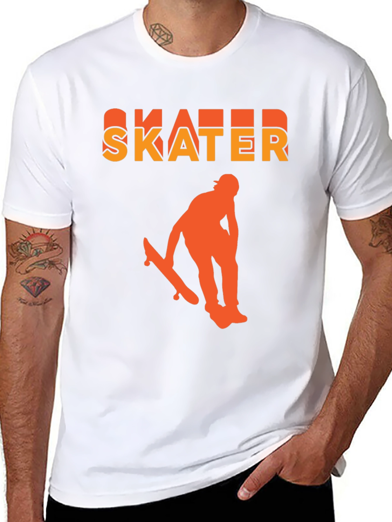 Black Skater Graphic T-Shirt - Black, Bold Design view 8