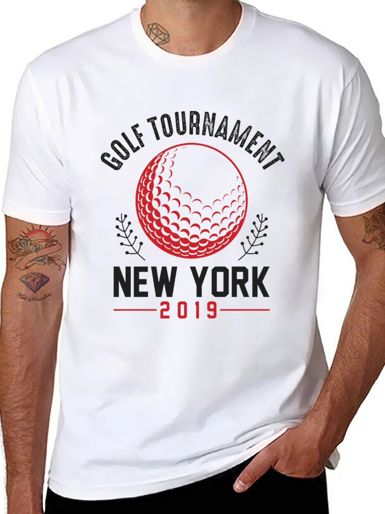 Black Golf Tournament New York 2019 Black T-Shirt view 8