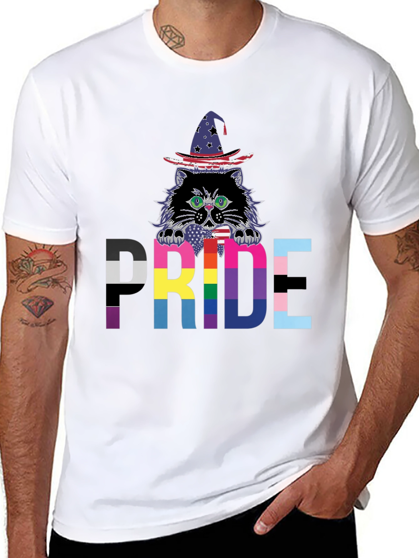 Black Pride Cat Wizard T-Shirt view 8