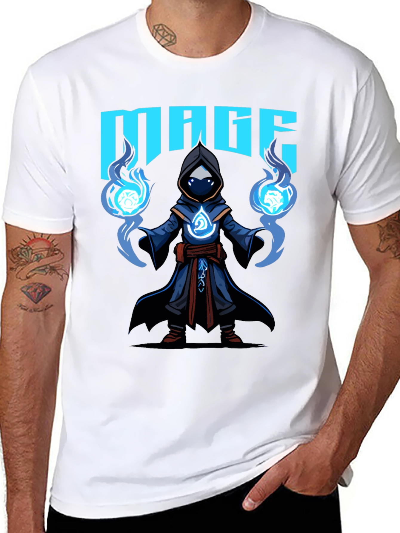 Black Mage Graphic T-Shirt - Black Cotton Tee view 8